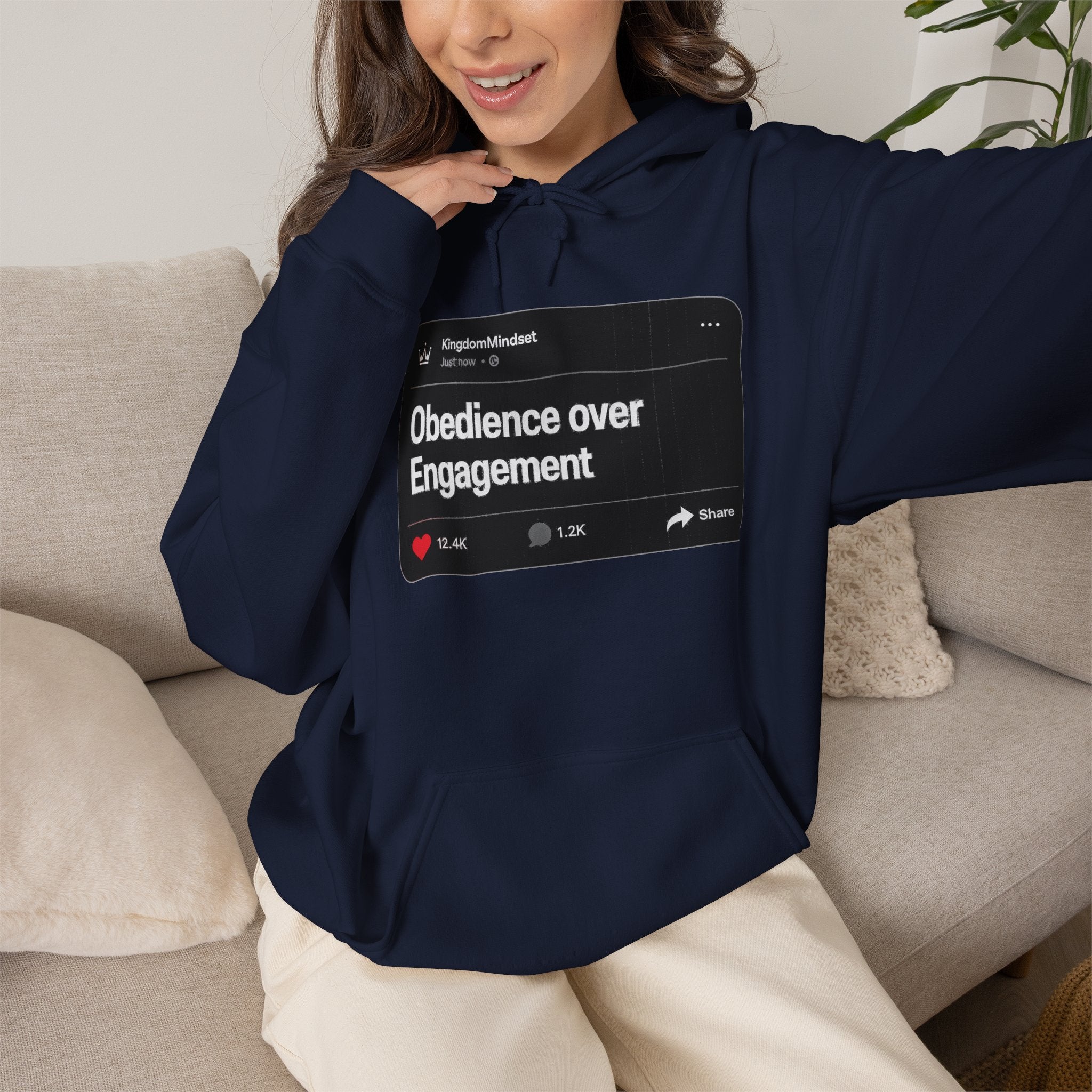 Obedience over Engagement- HOODIE (DARK MODE)