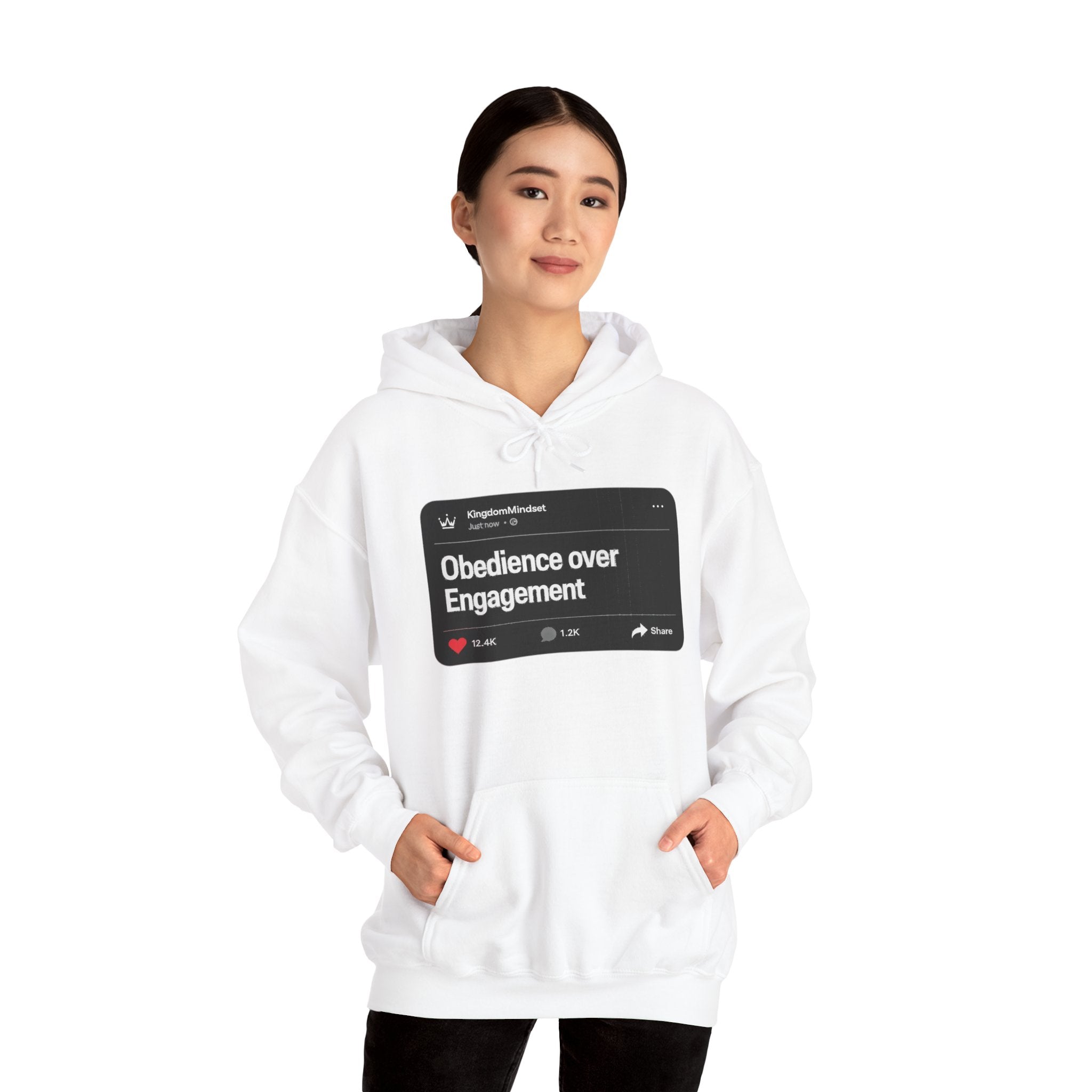 Obedience over Engagement- HOODIE (DARK MODE)