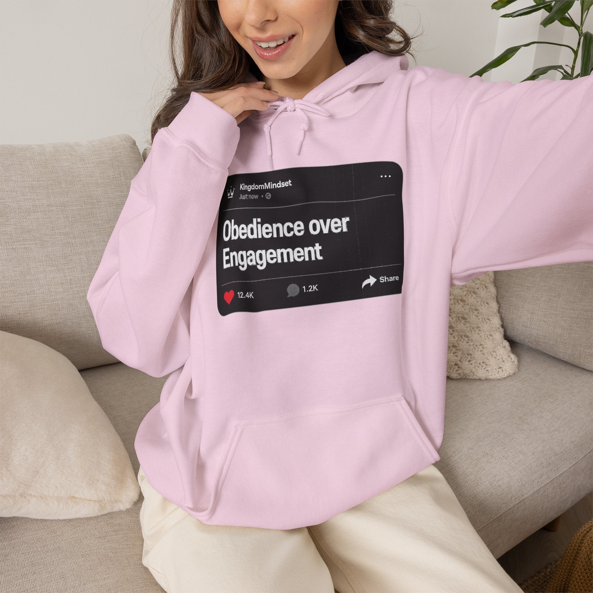 Obedience over Engagement- HOODIE (DARK MODE)