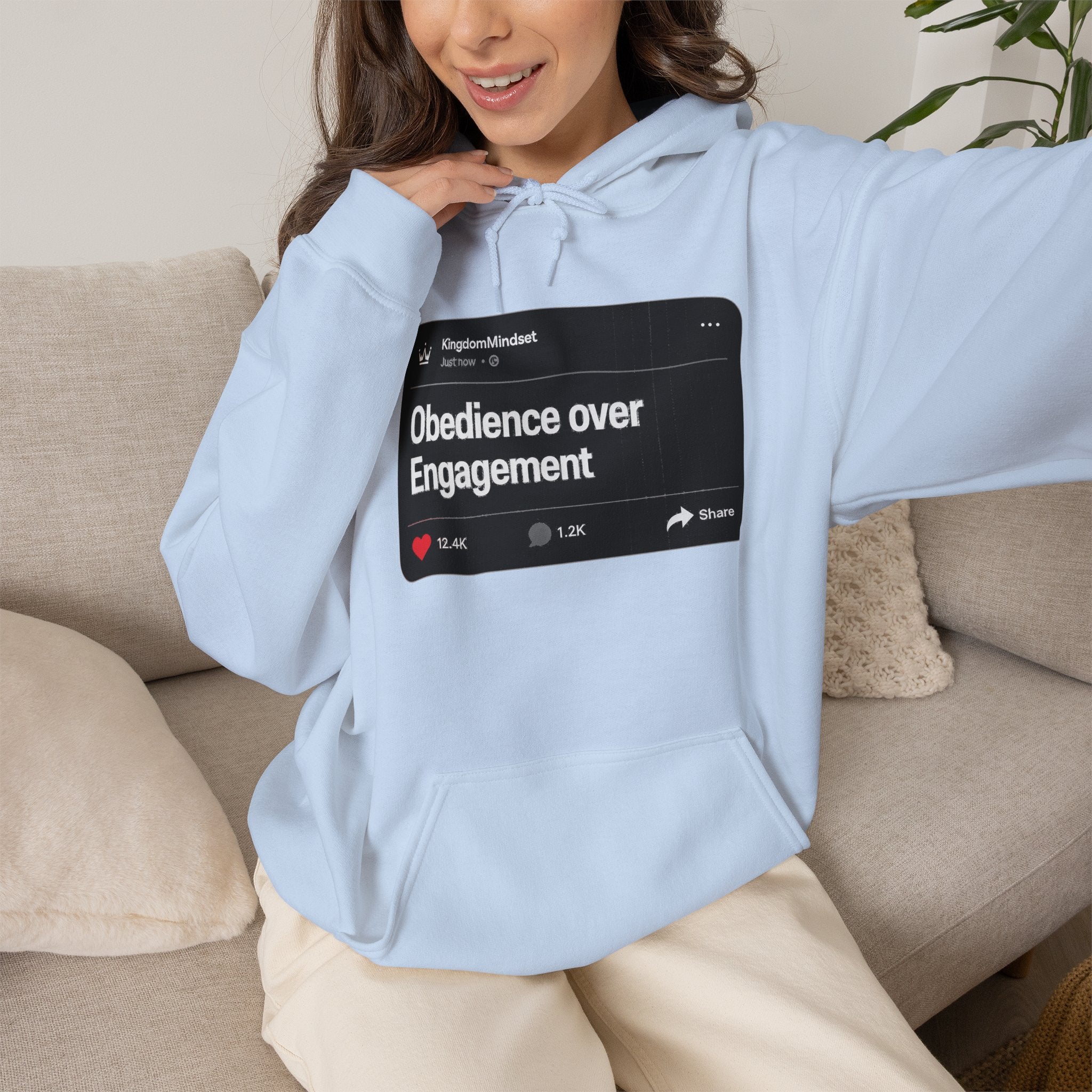 Obedience over Engagement- HOODIE (DARK MODE)