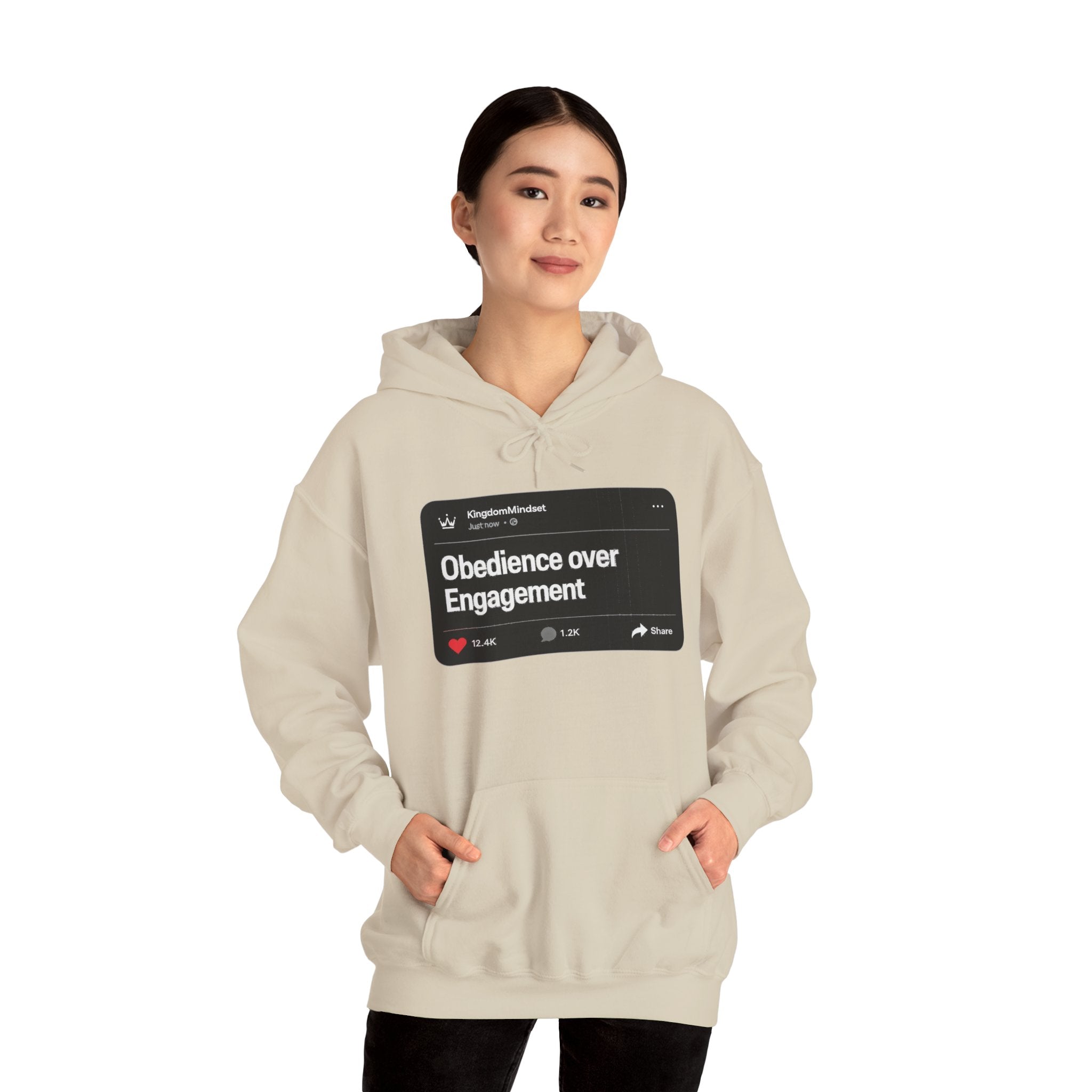 Obedience over Engagement- HOODIE (DARK MODE)