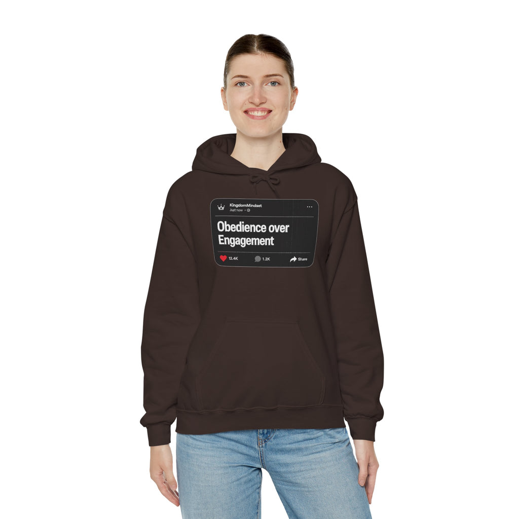 Obedience over Engagement- HOODIE (DARK MODE)