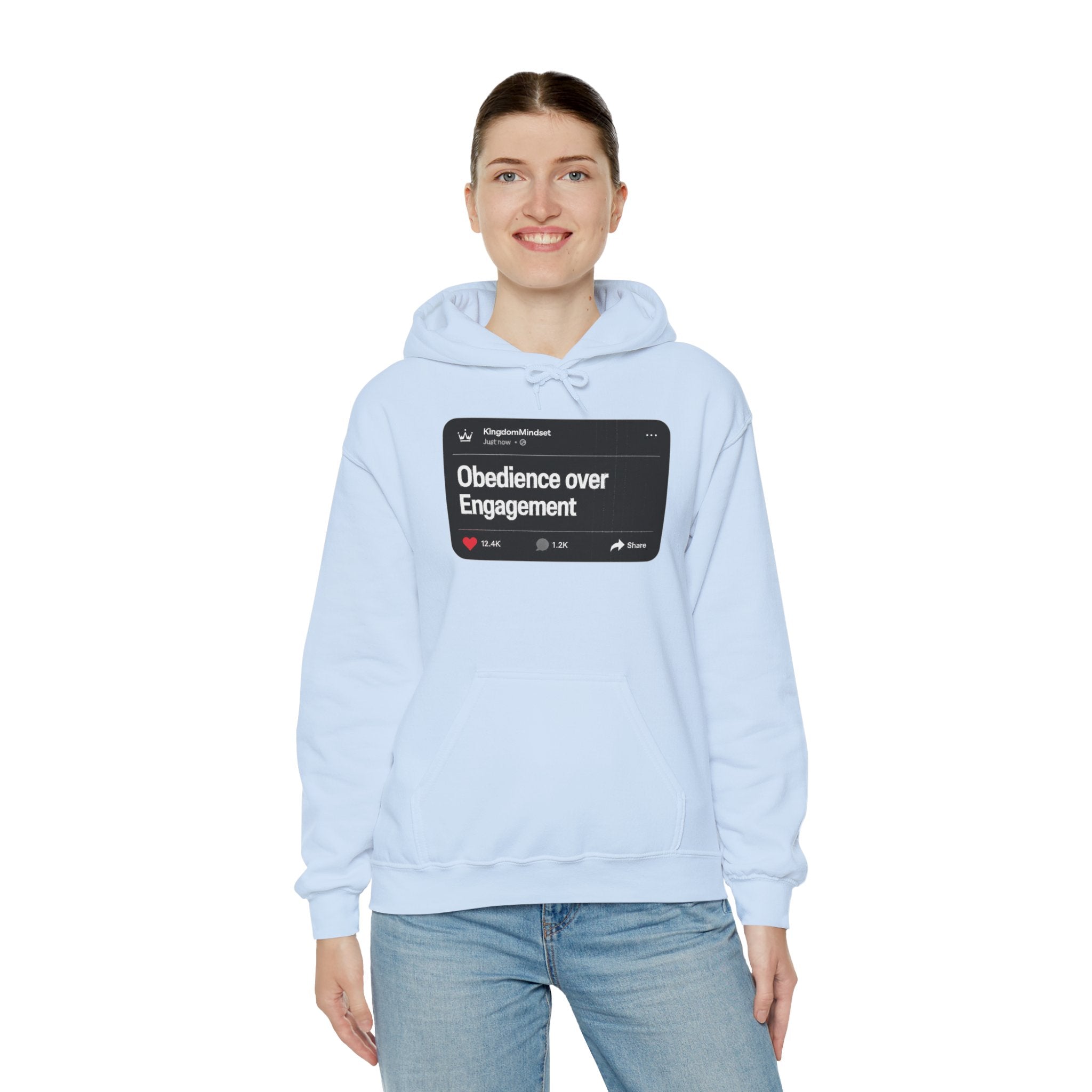 Obedience over Engagement- HOODIE (DARK MODE)
