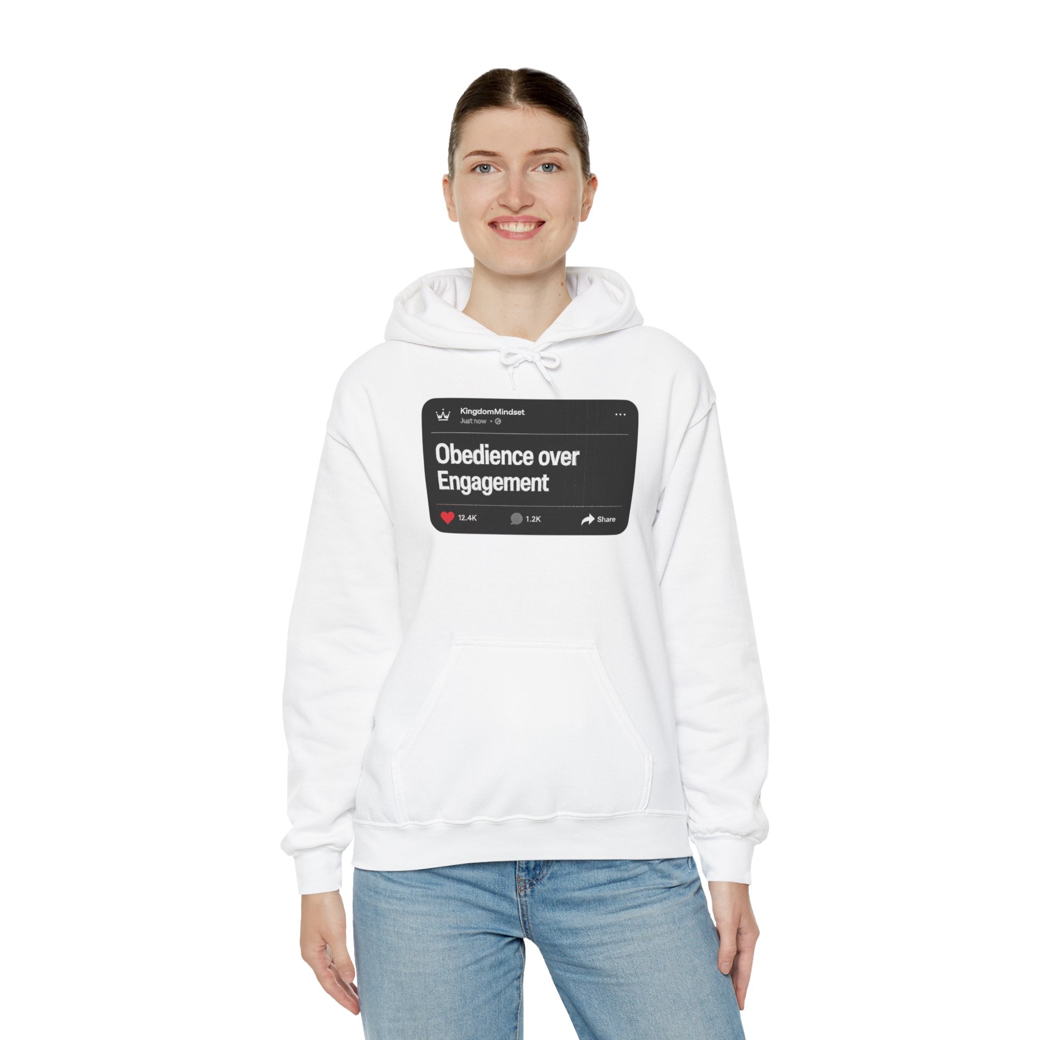 Obedience over Engagement- HOODIE (DARK MODE)