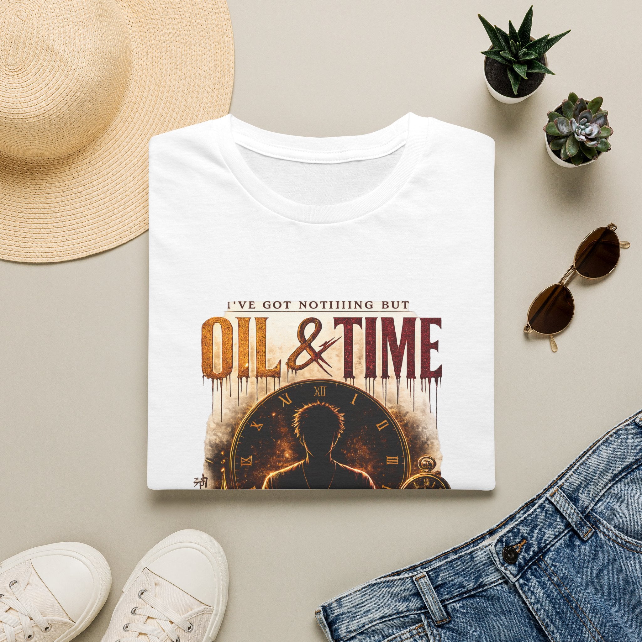 Oil & Time Clock Graphic T-Shirt