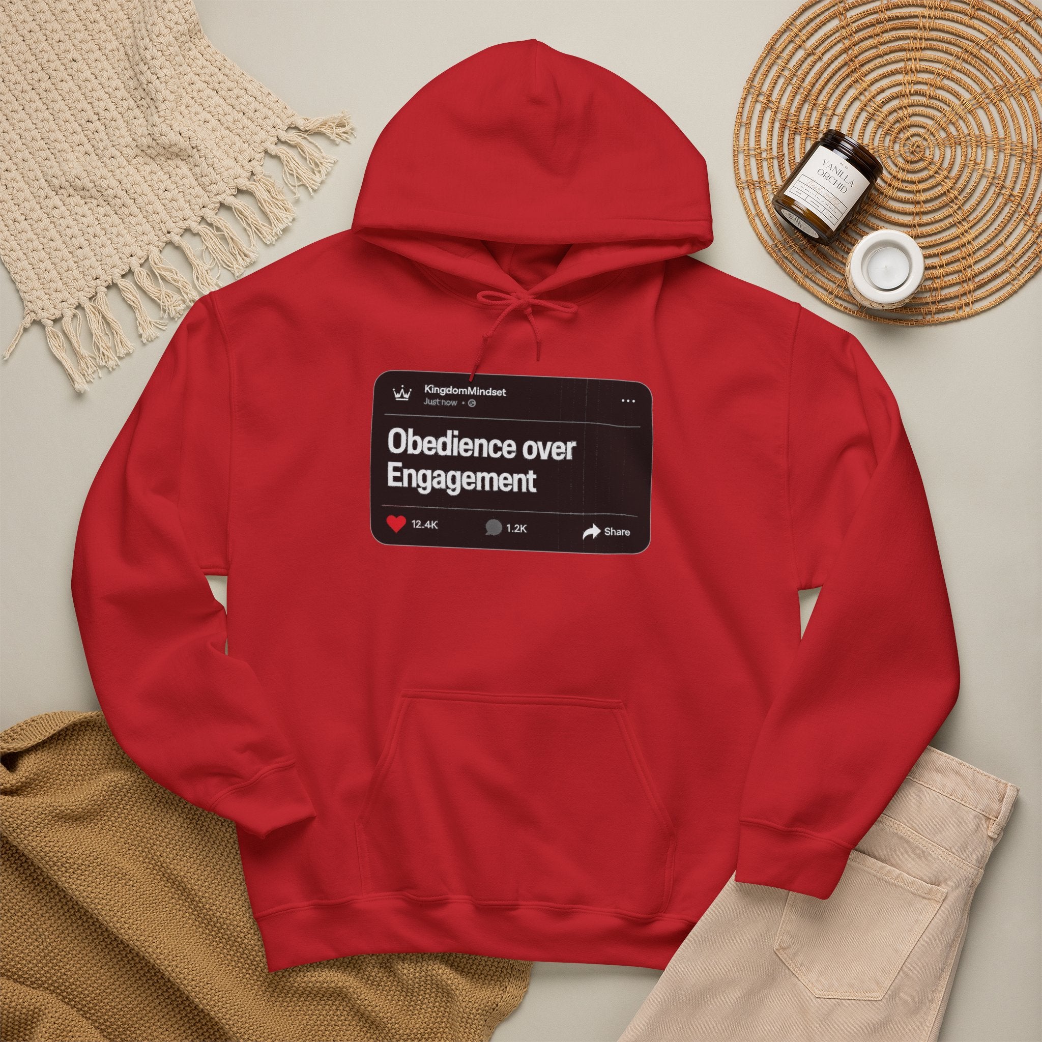 Obedience over Engagement- HOODIE (DARK MODE)