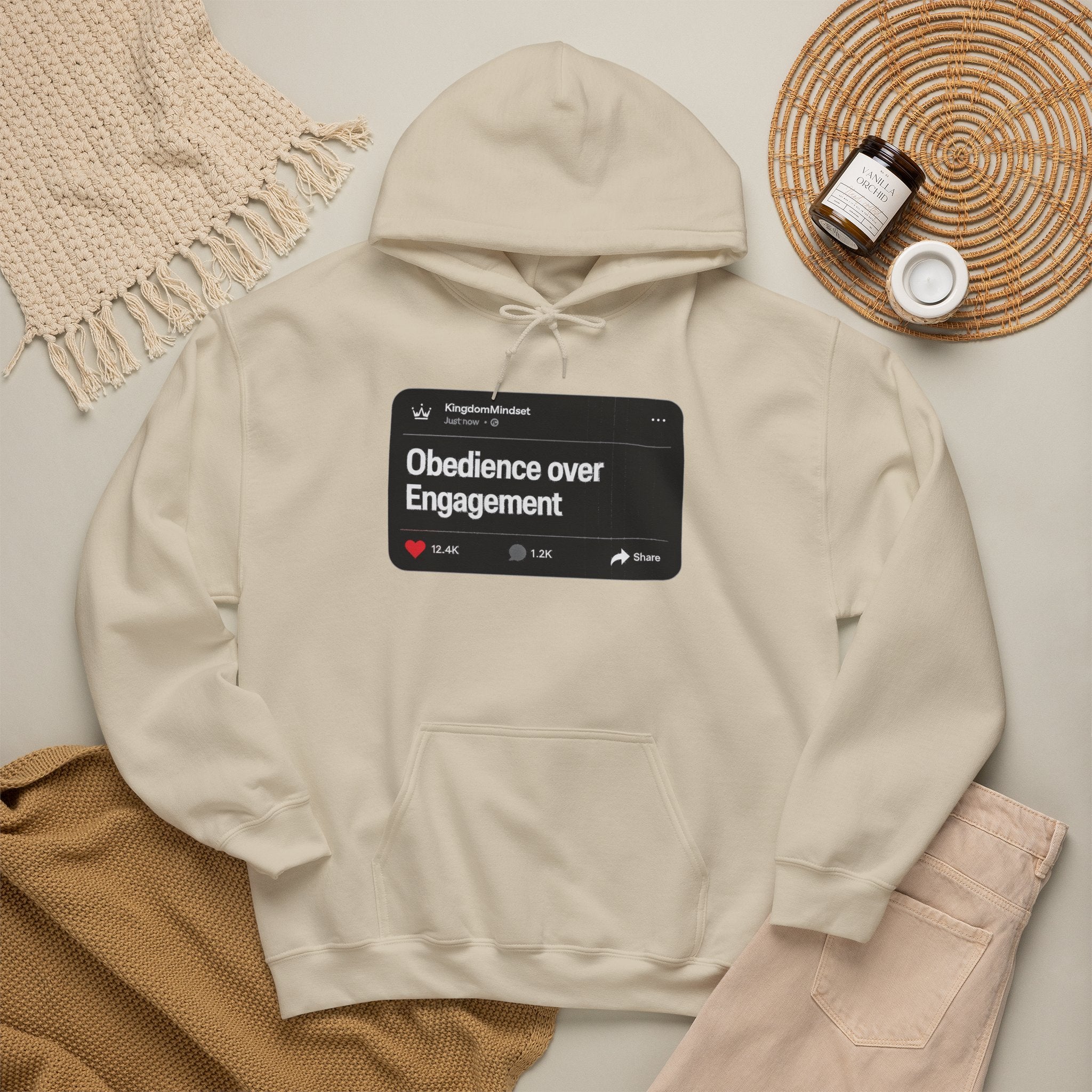 Obedience over Engagement- HOODIE (DARK MODE)