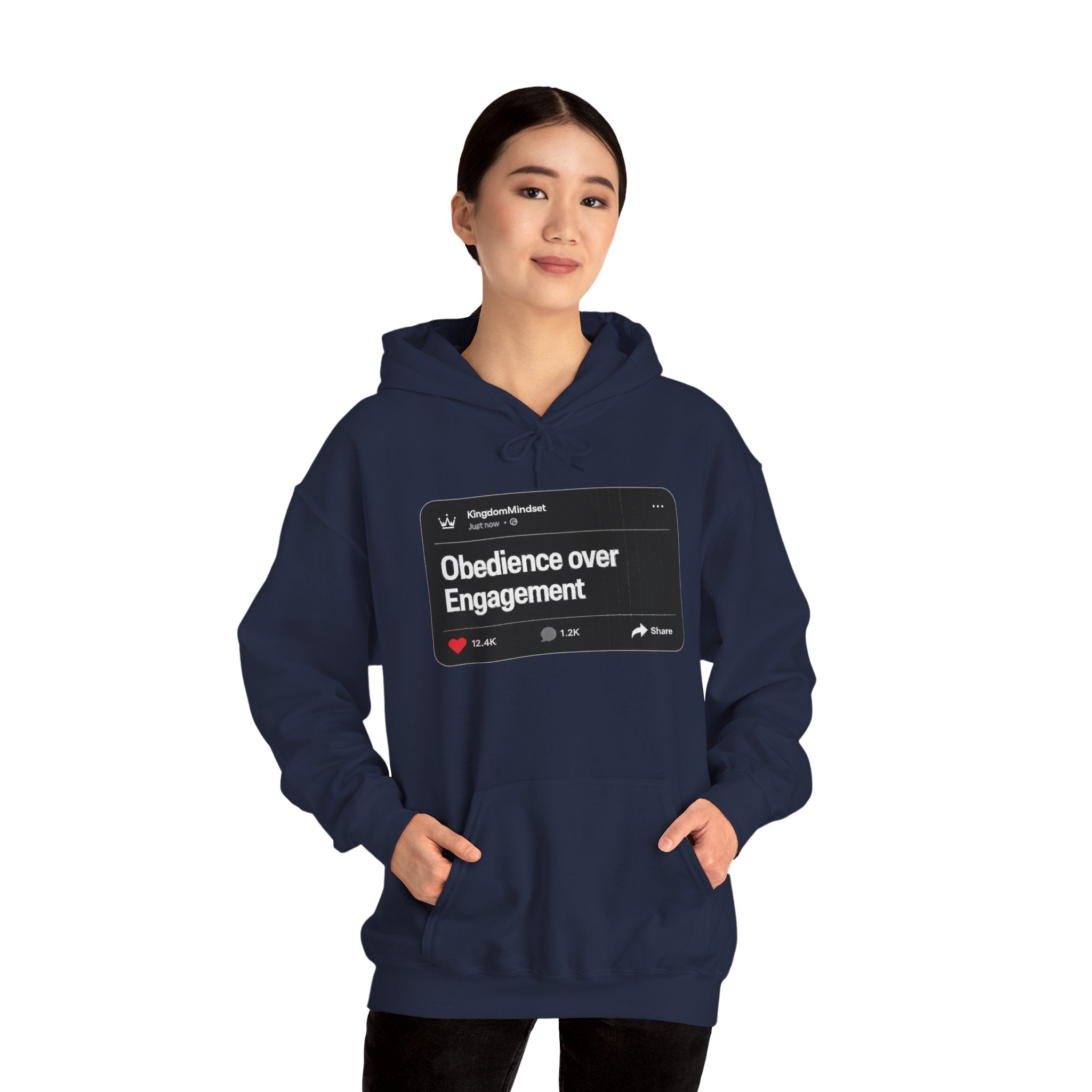 Obedience over Engagement- HOODIE (DARK MODE)