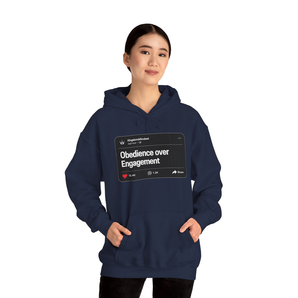 Obedience over Engagement- HOODIE (DARK MODE)