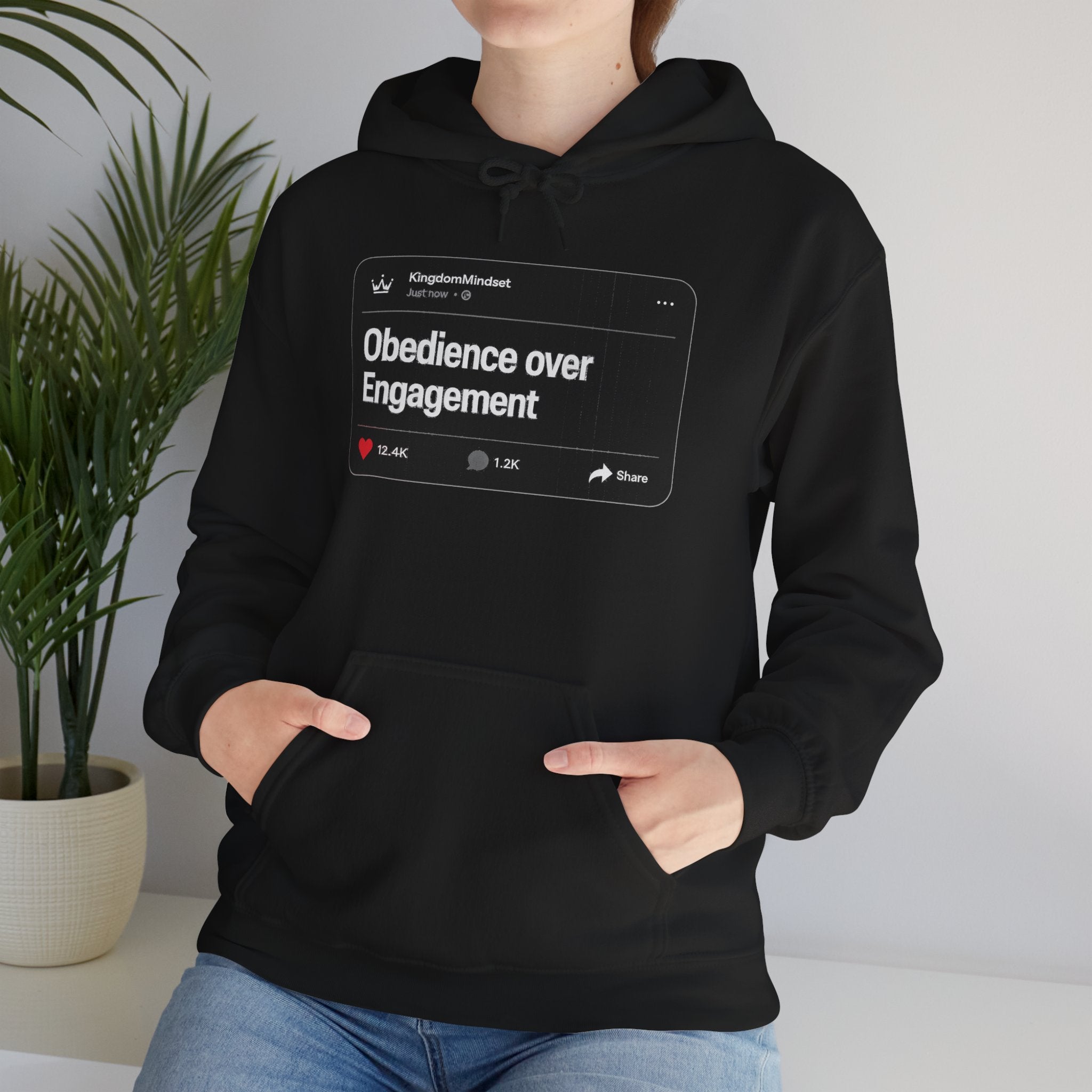 Obedience over Engagement- HOODIE (DARK MODE)
