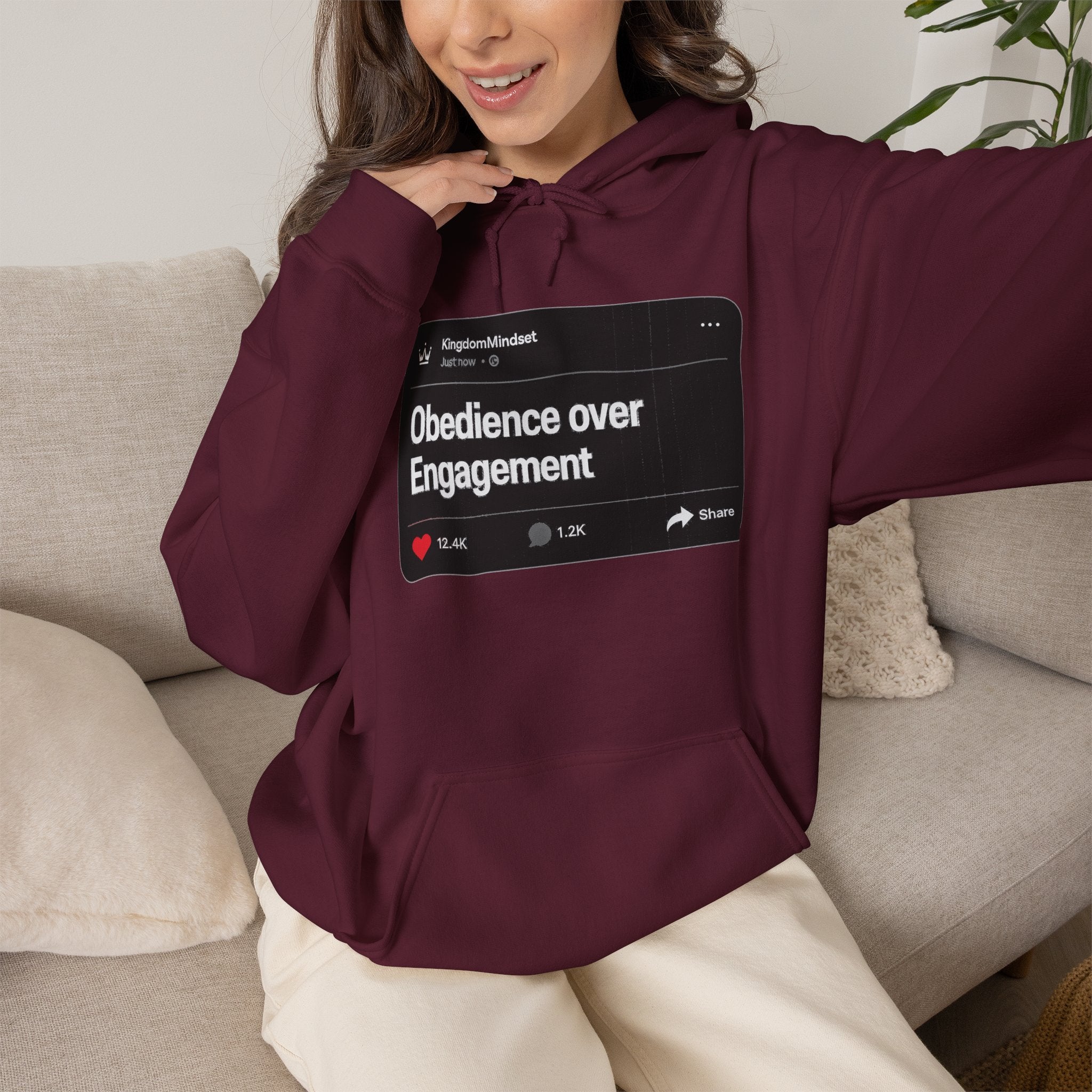 Obedience over Engagement- HOODIE (DARK MODE)