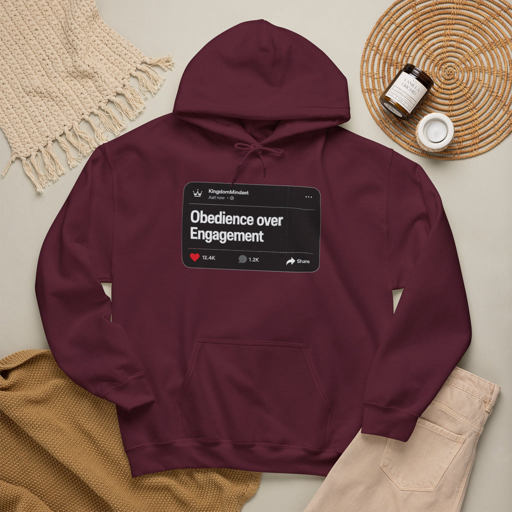 Obedience over Engagement- HOODIE (DARK MODE)