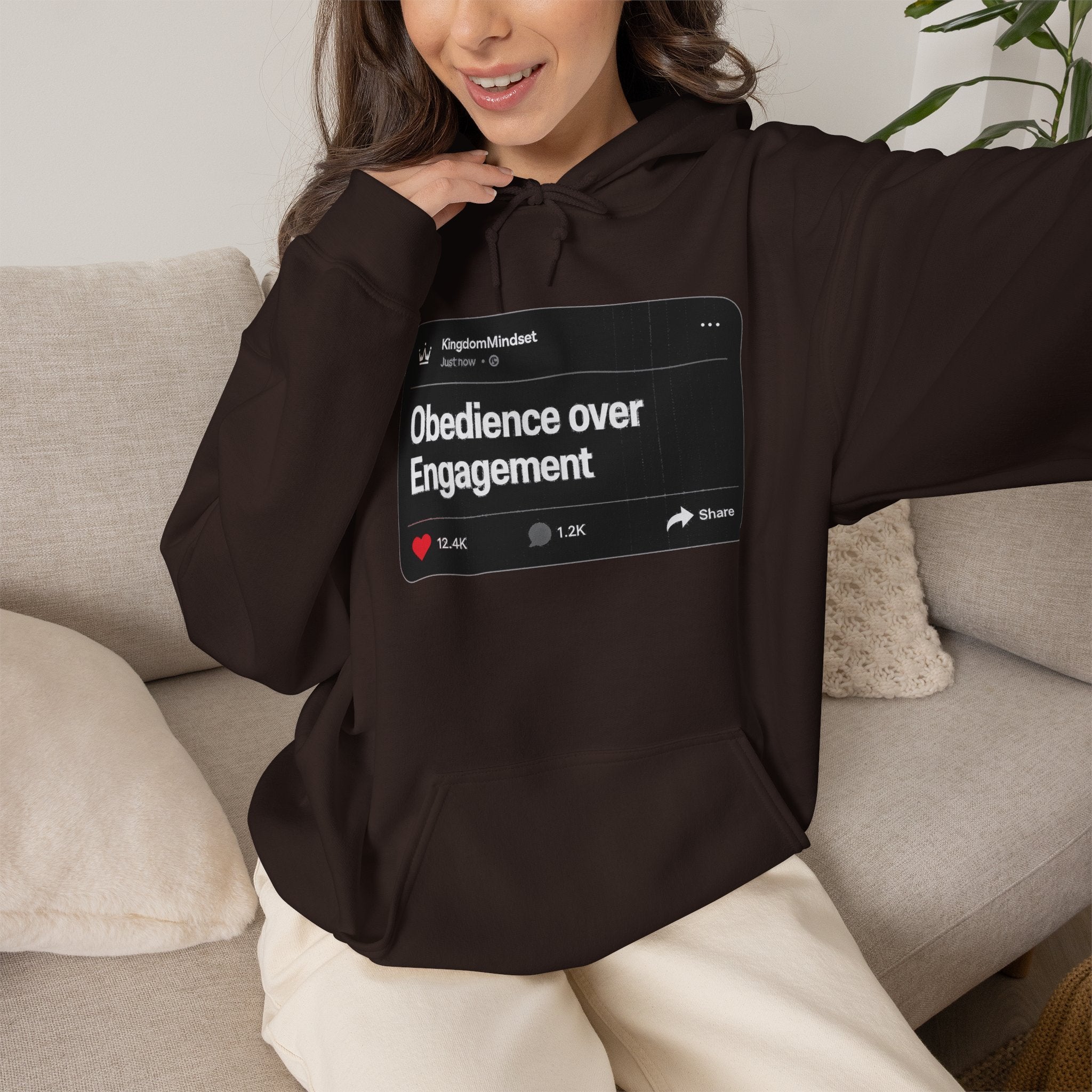 Obedience over Engagement- HOODIE (DARK MODE)
