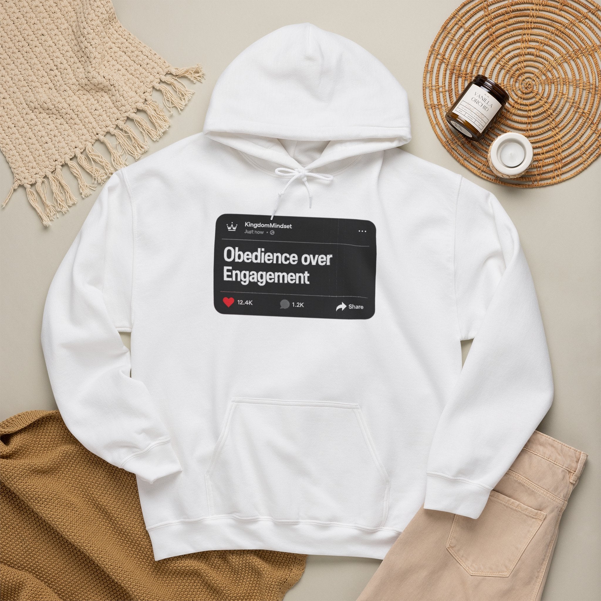 Obedience over Engagement- HOODIE (DARK MODE)