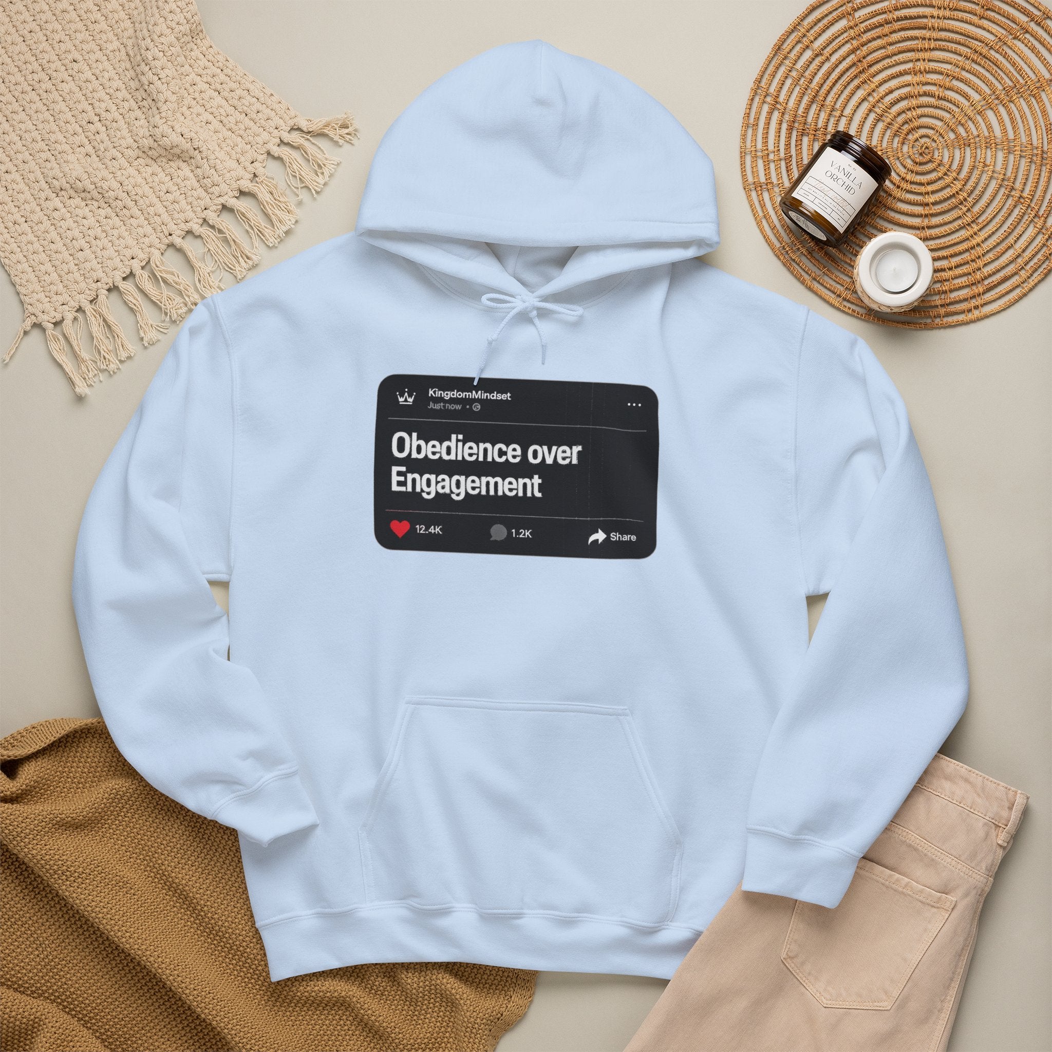 Obedience over Engagement- HOODIE (DARK MODE)