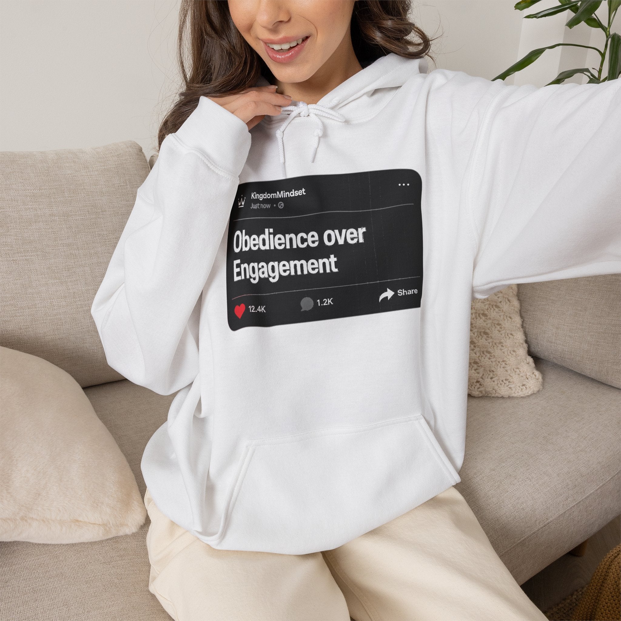 Obedience over Engagement- HOODIE (DARK MODE)
