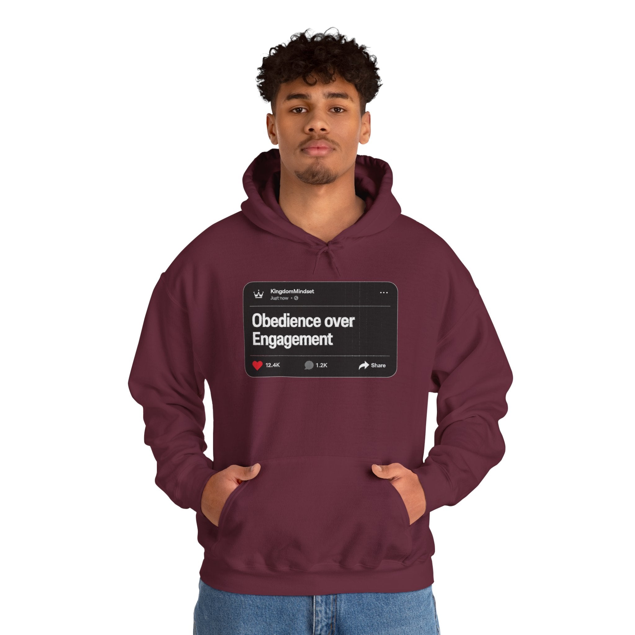 Obedience over Engagement- HOODIE (DARK MODE)