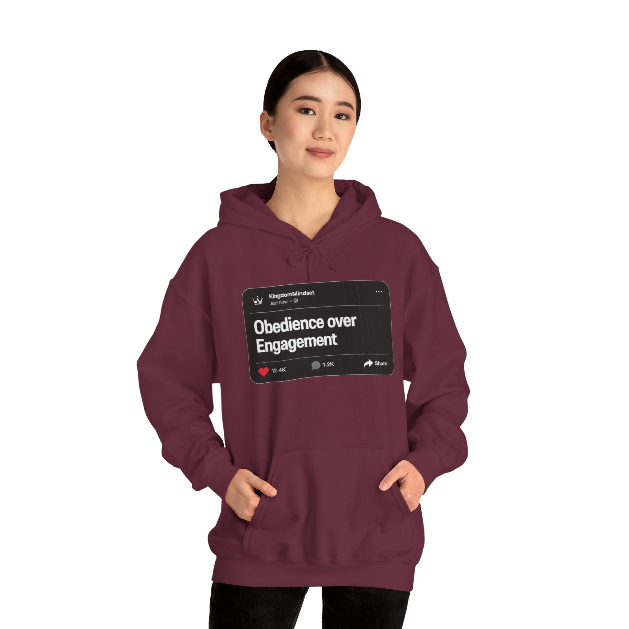 Obedience over Engagement- HOODIE (DARK MODE)