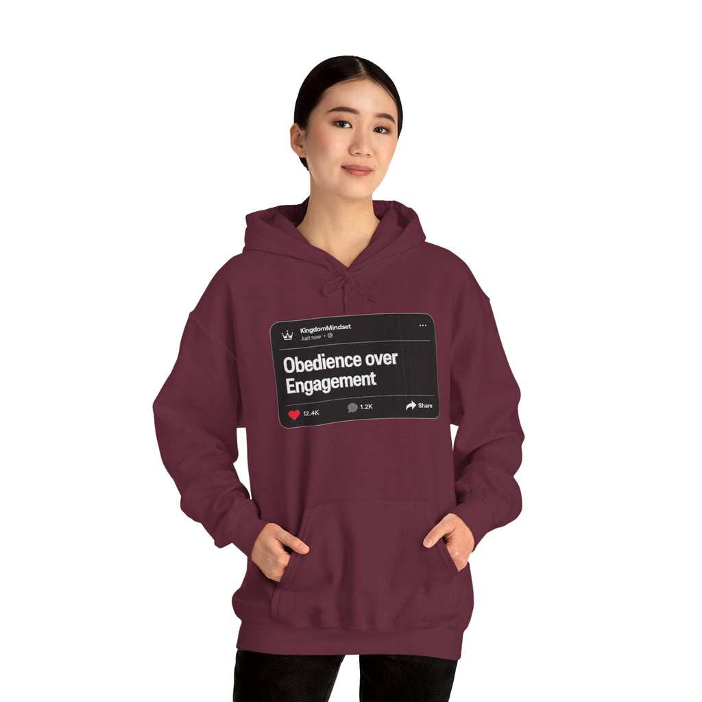 Obedience over Engagement- HOODIE (DARK MODE)