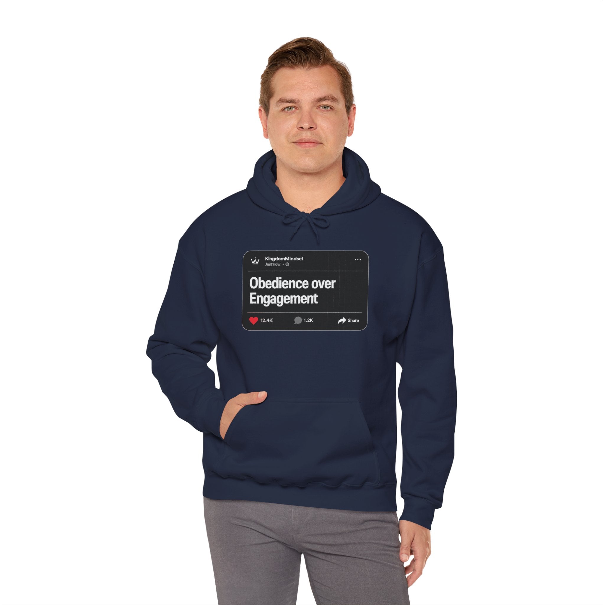 Obedience over Engagement- HOODIE (DARK MODE)