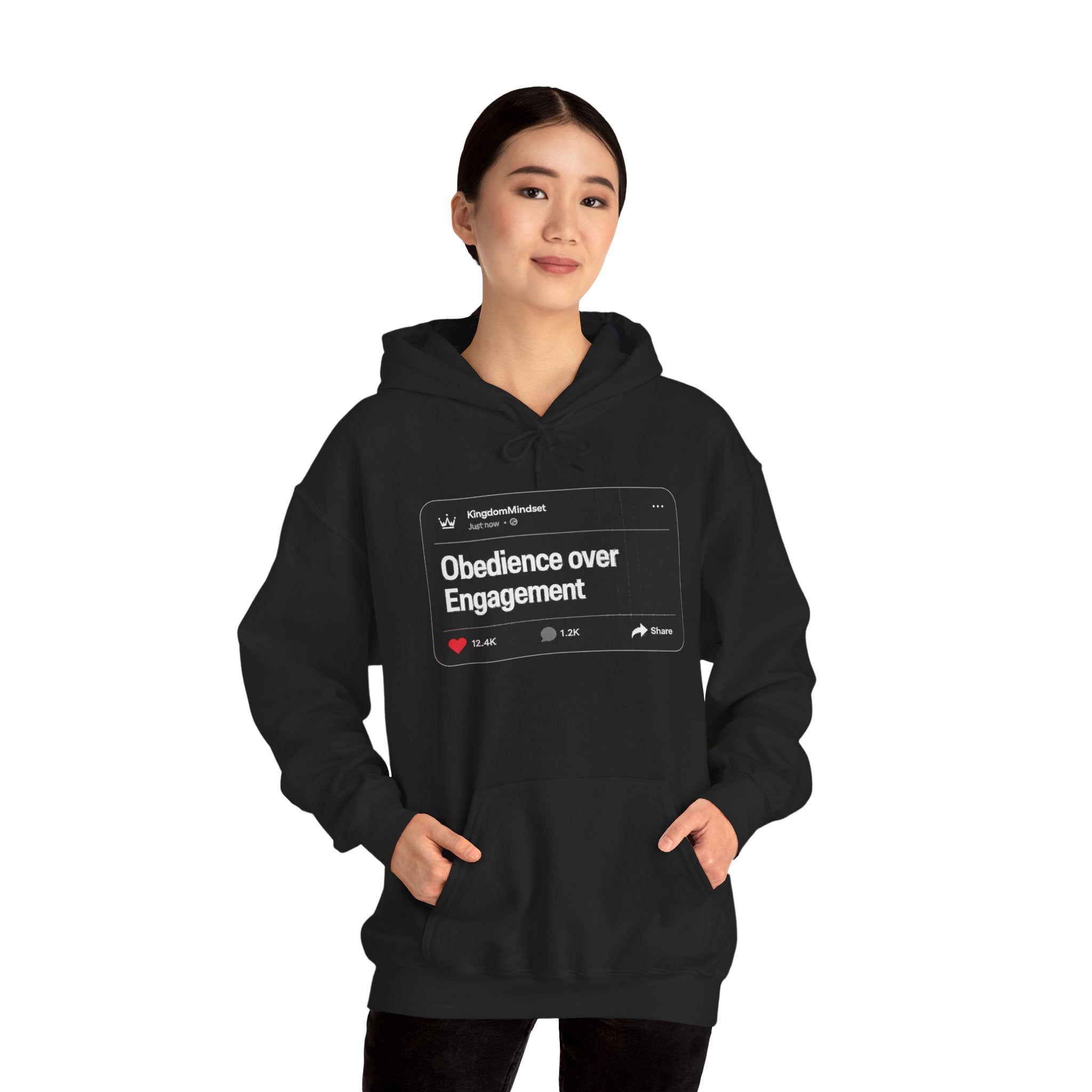 Obedience over Engagement- HOODIE (DARK MODE)