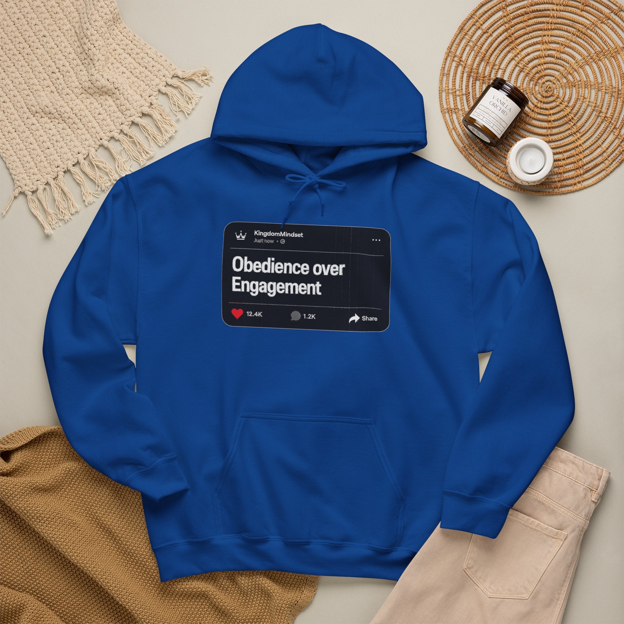 Obedience over Engagement- HOODIE (DARK MODE)