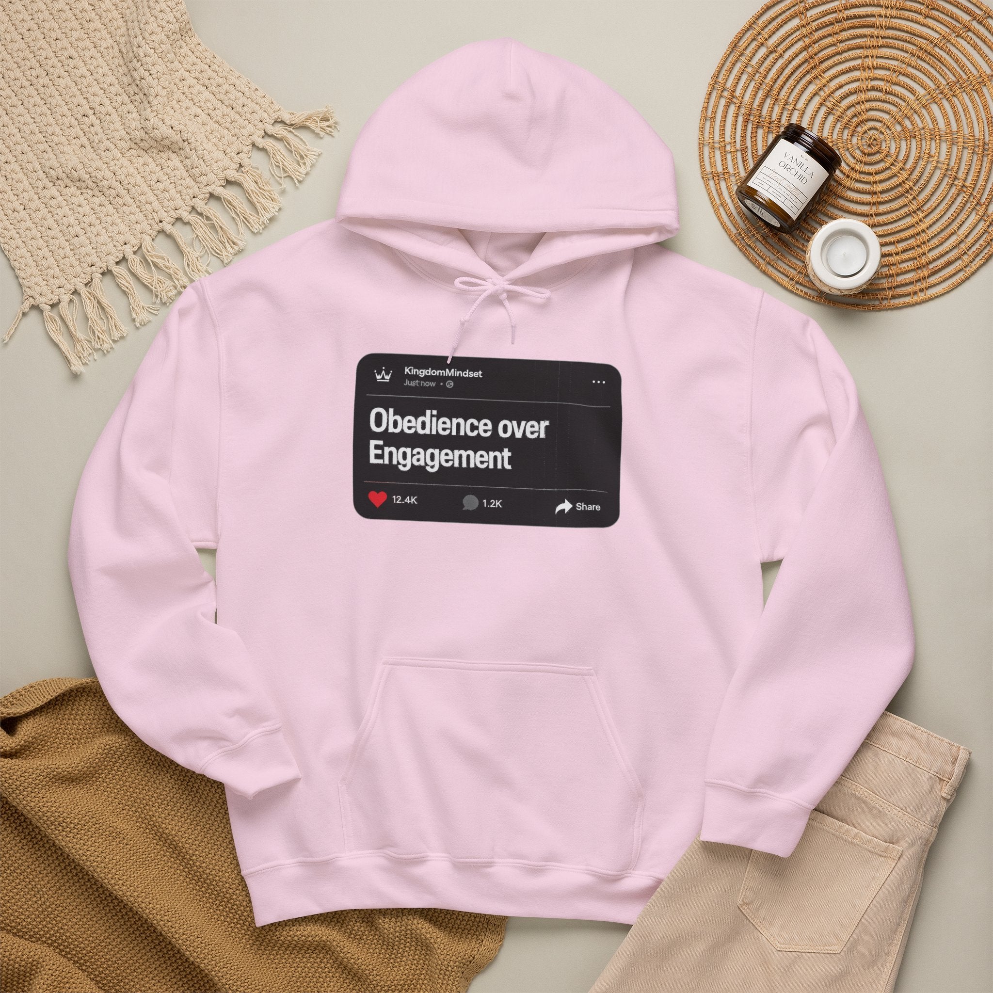 Obedience over Engagement- HOODIE (DARK MODE)