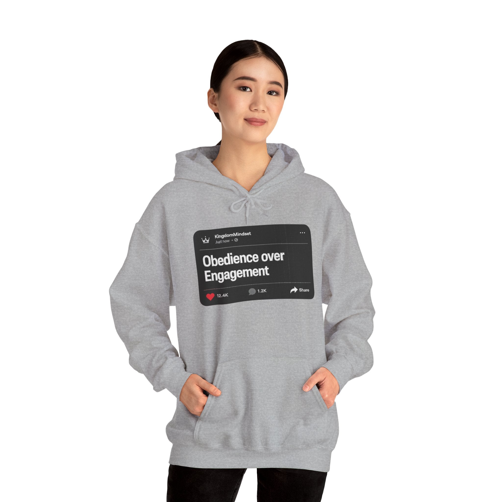 Obedience over Engagement- HOODIE (DARK MODE)