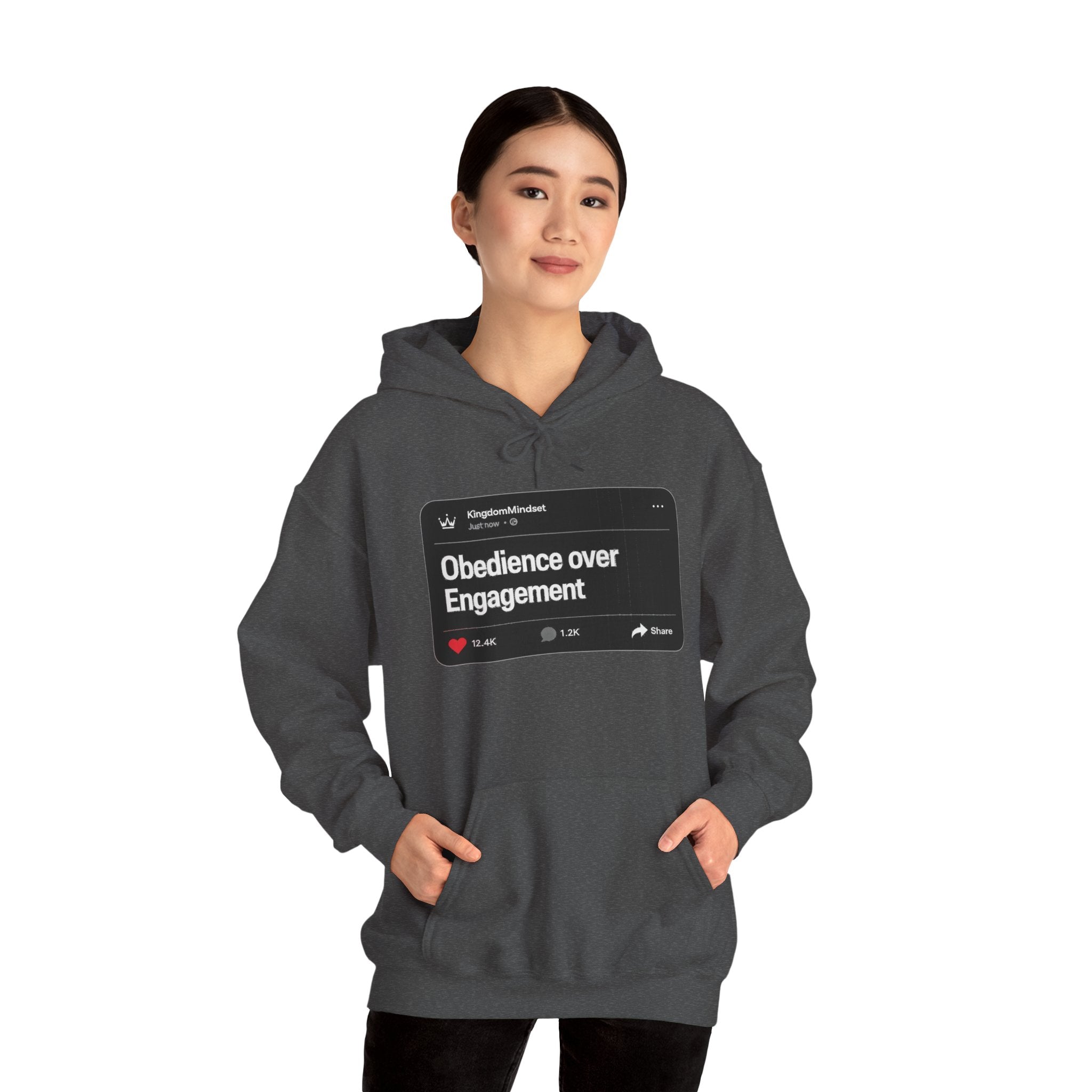 Obedience over Engagement- HOODIE (DARK MODE)