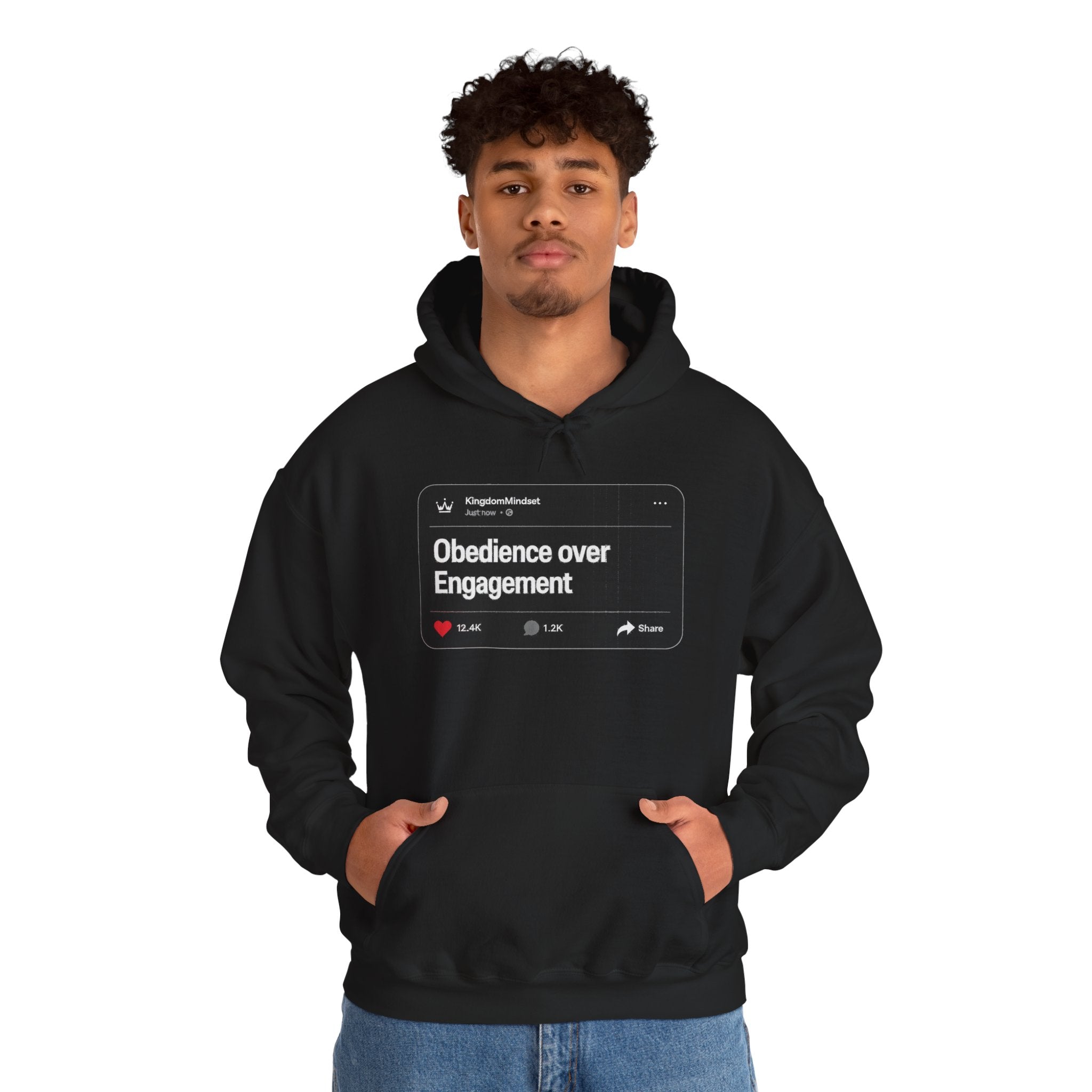 Obedience over Engagement- HOODIE (DARK MODE)