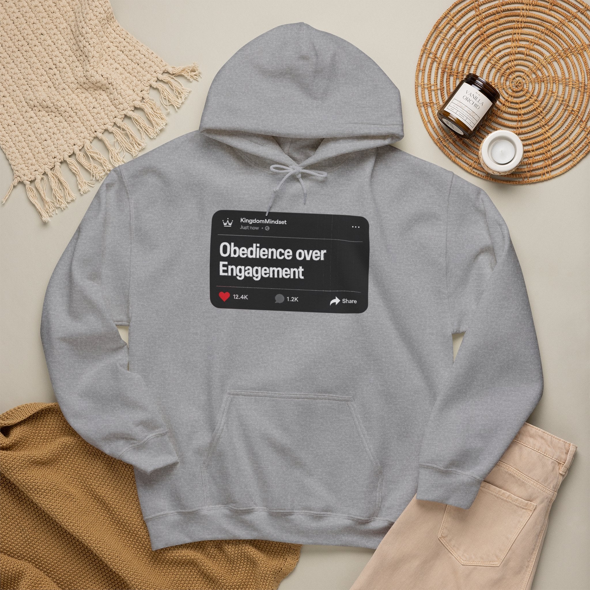 Obedience over Engagement- HOODIE (DARK MODE)