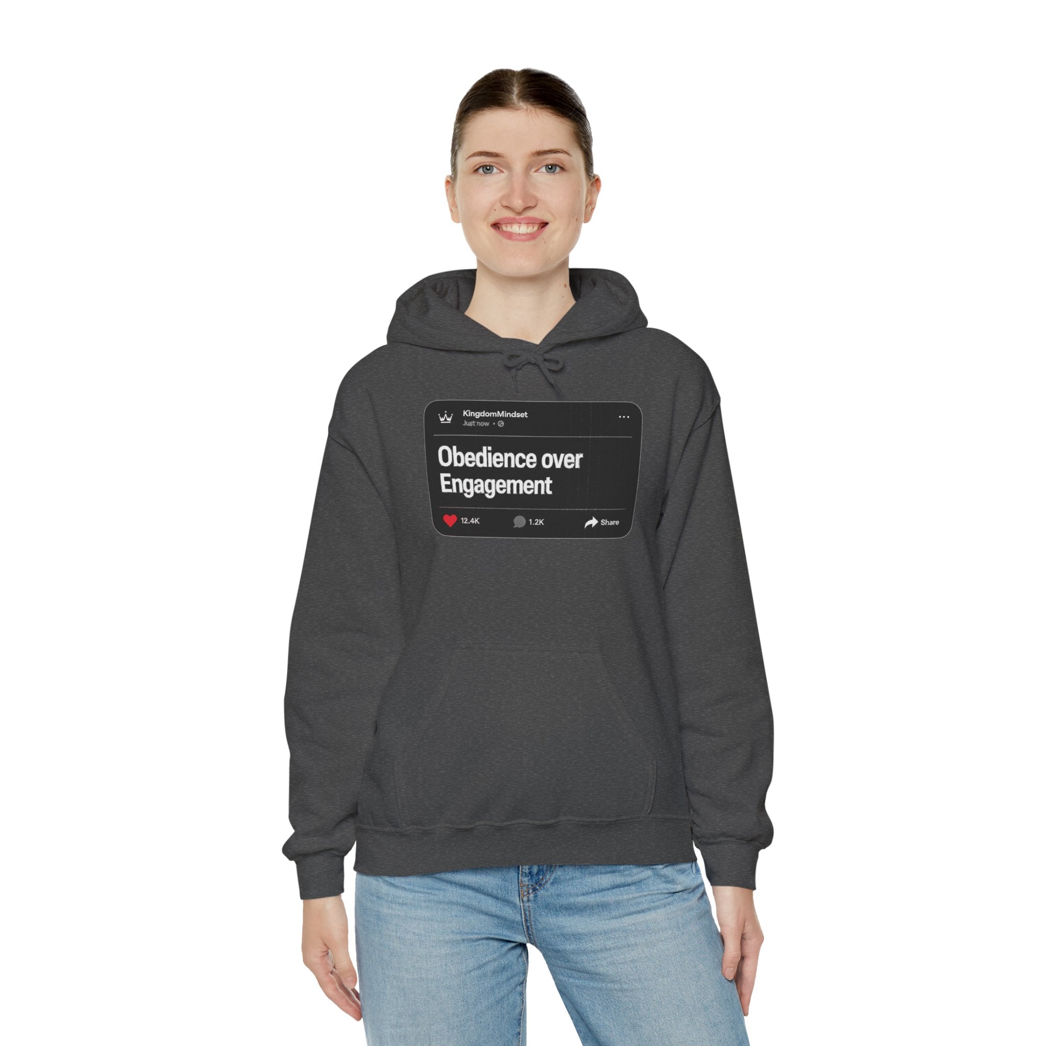 Obedience over Engagement- HOODIE (DARK MODE)