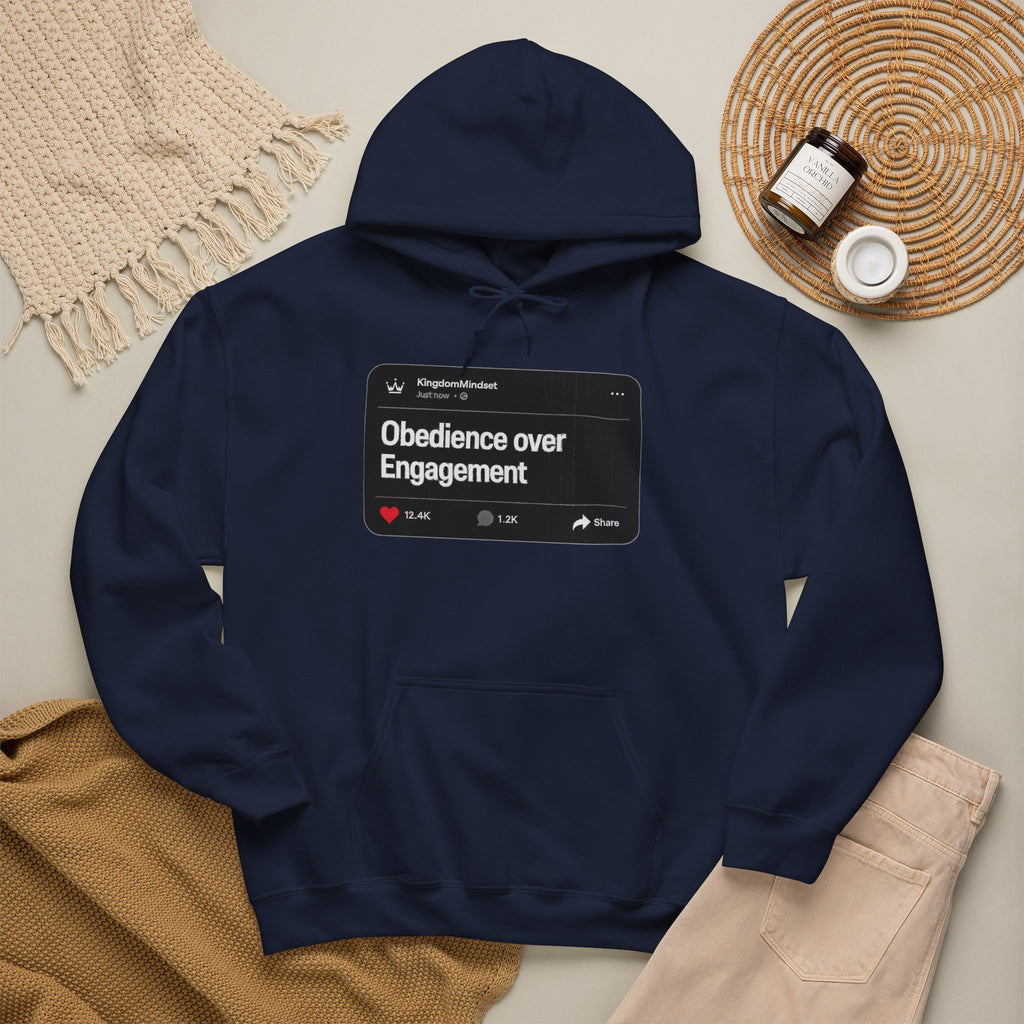 Obedience over Engagement- HOODIE (DARK MODE)