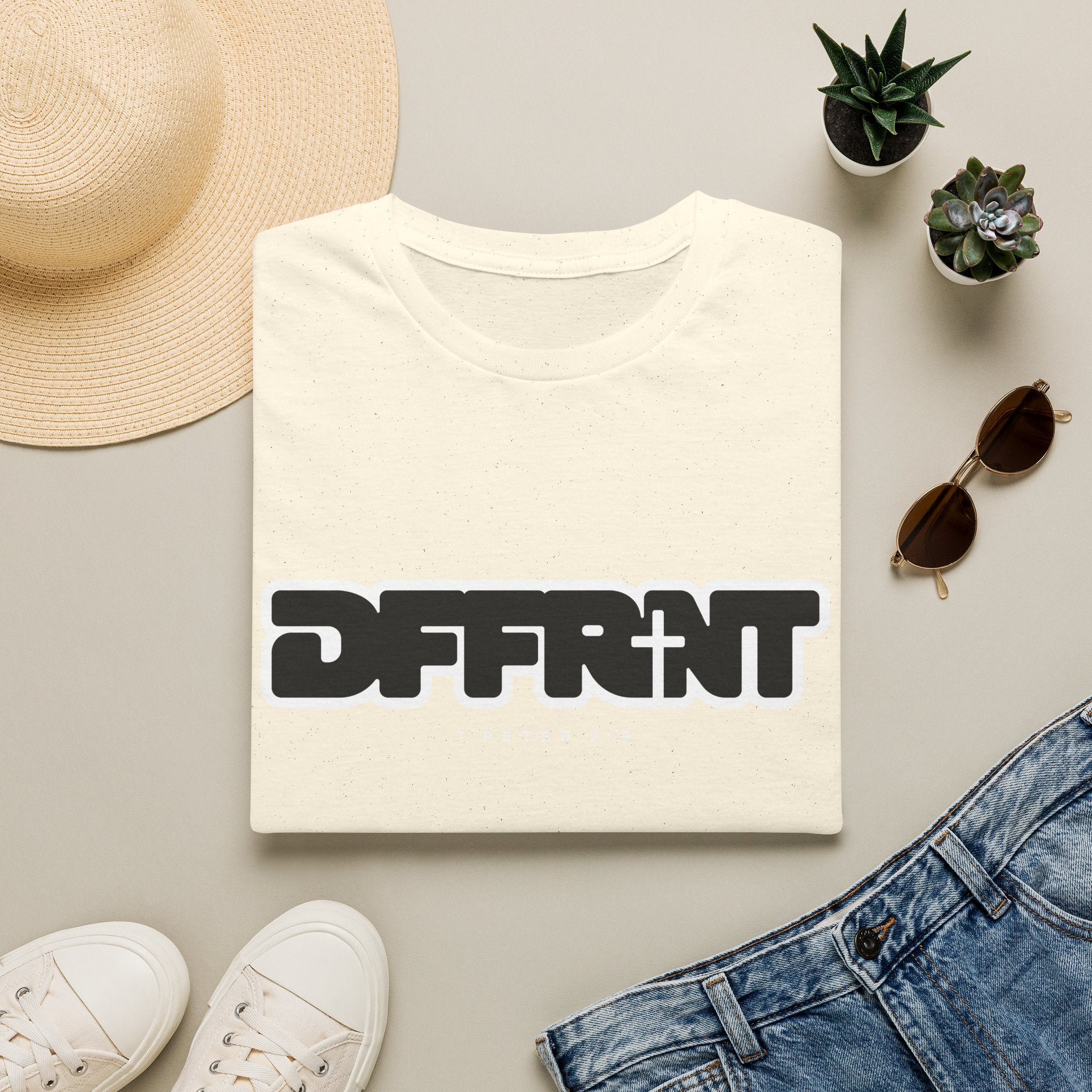 Different(DFFRNT) Text Logo T-Shirt