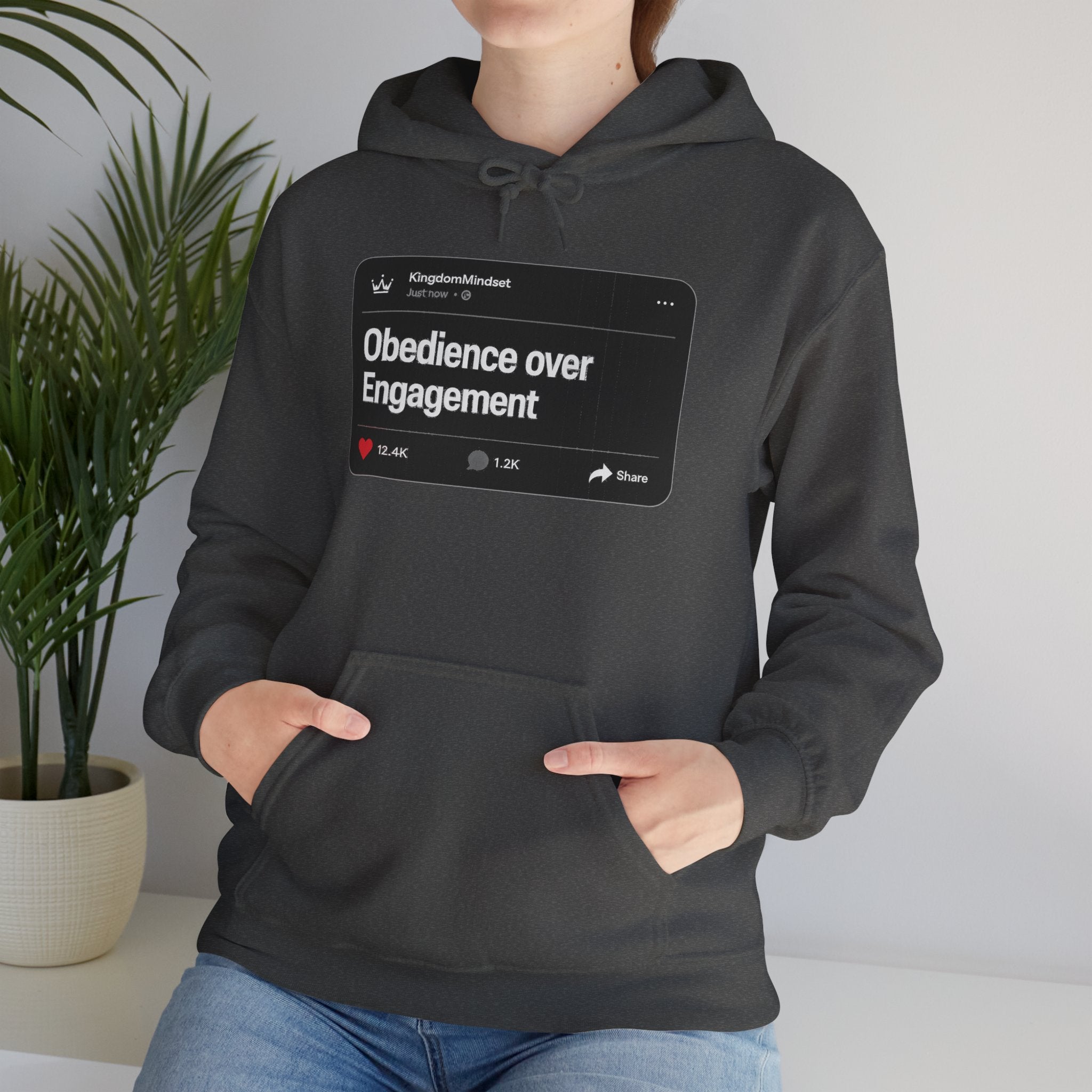 Obedience over Engagement- HOODIE (DARK MODE)