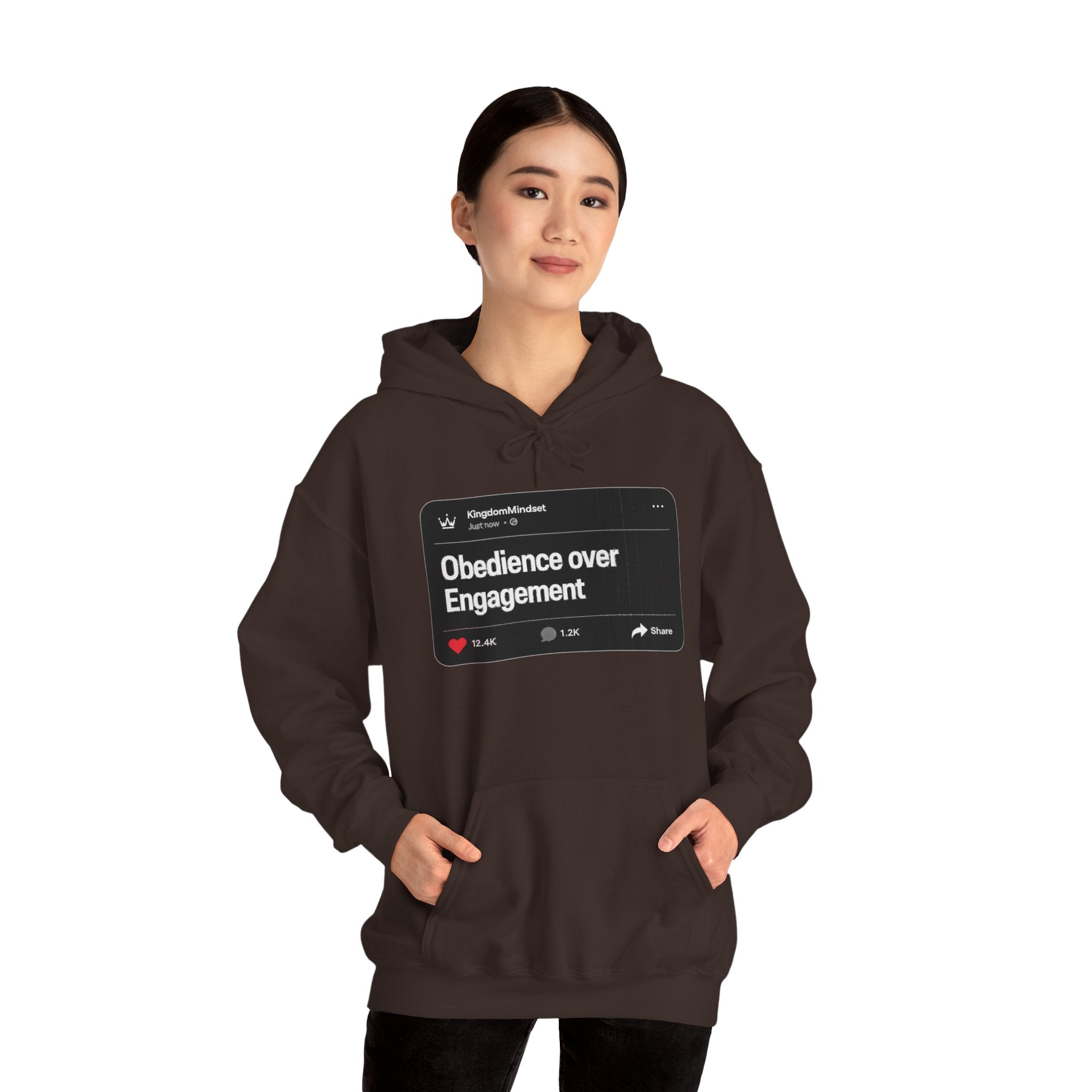Obedience over Engagement- HOODIE (DARK MODE)
