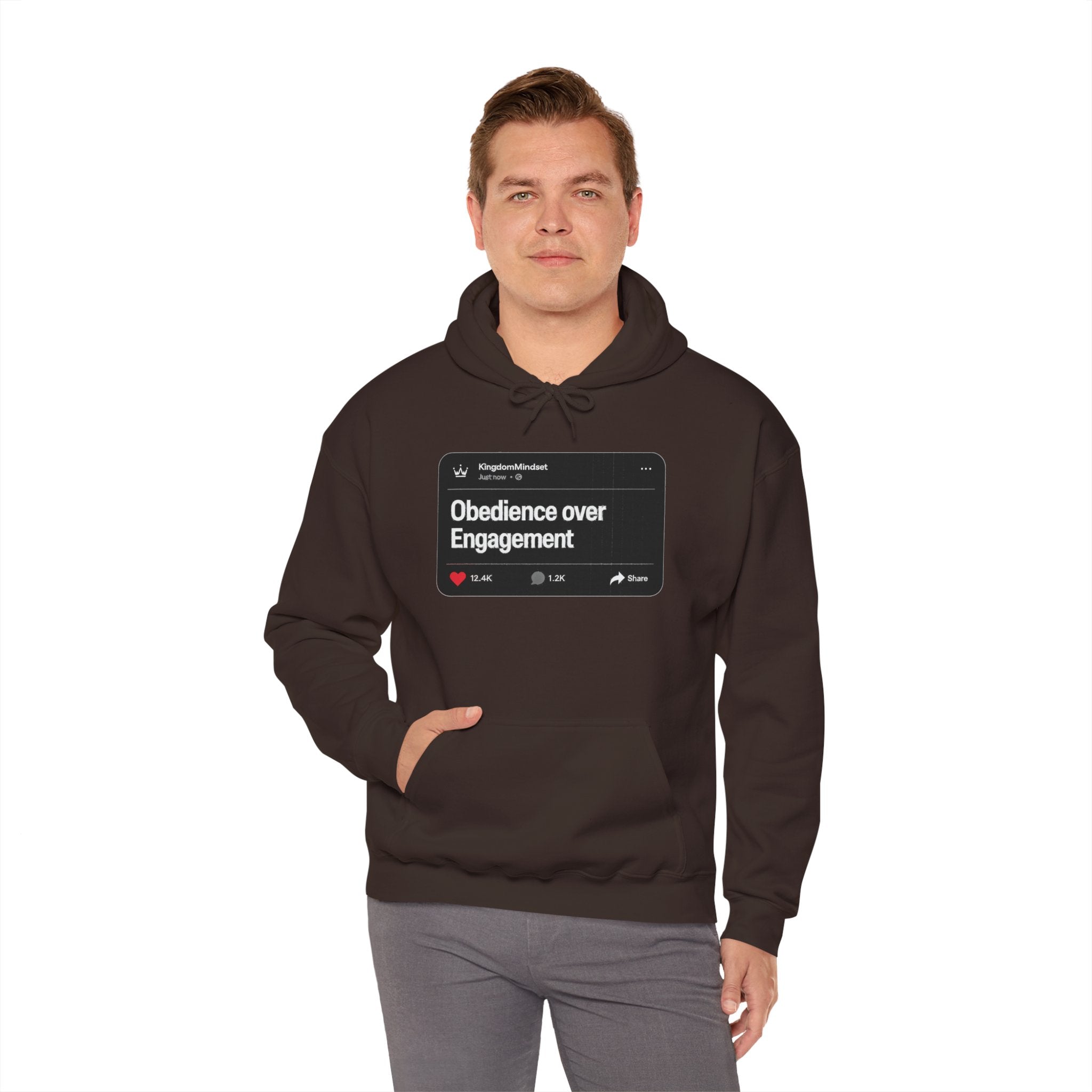 Obedience over Engagement- HOODIE (DARK MODE)