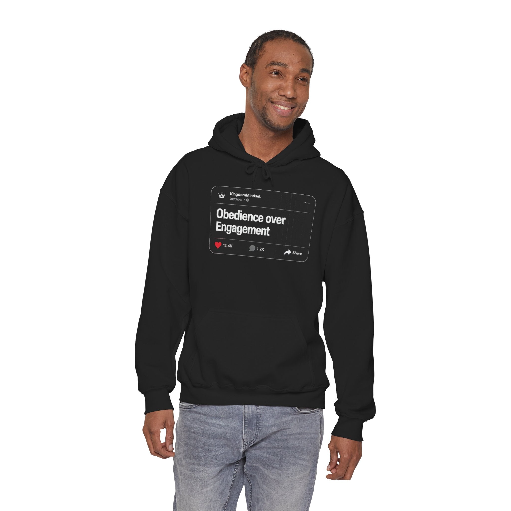 Obedience over Engagement- HOODIE (DARK MODE)