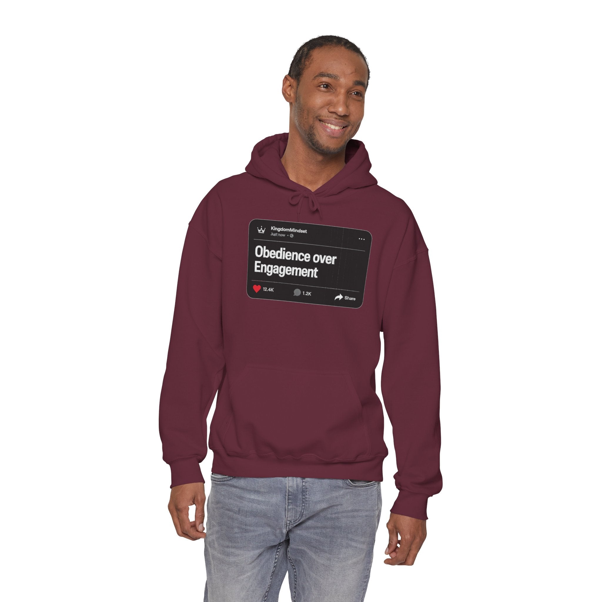 Obedience over Engagement- HOODIE (DARK MODE)
