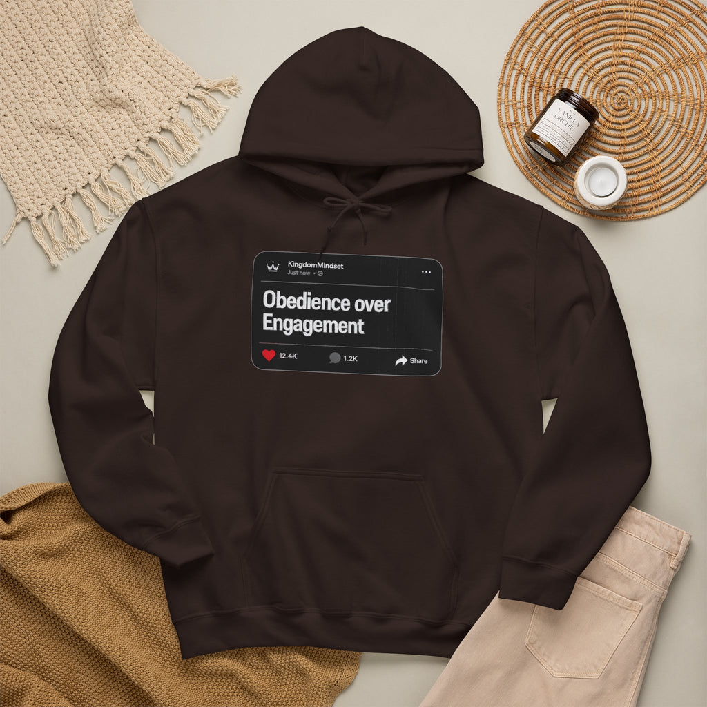 Obedience over Engagement- HOODIE (DARK MODE)