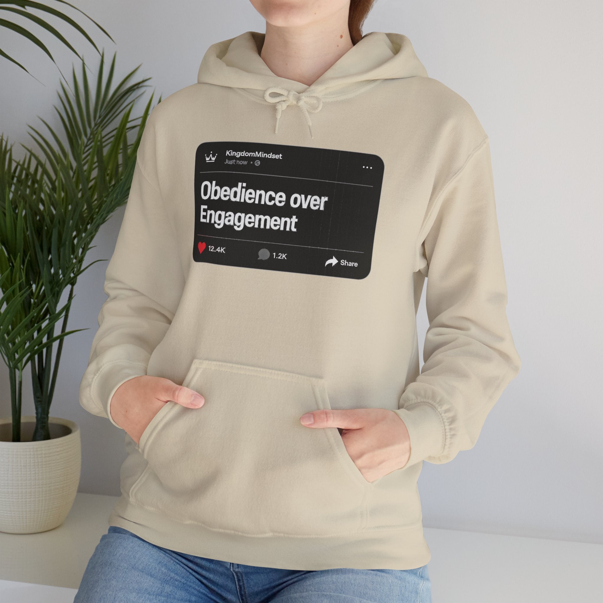 Obedience over Engagement- HOODIE (DARK MODE)