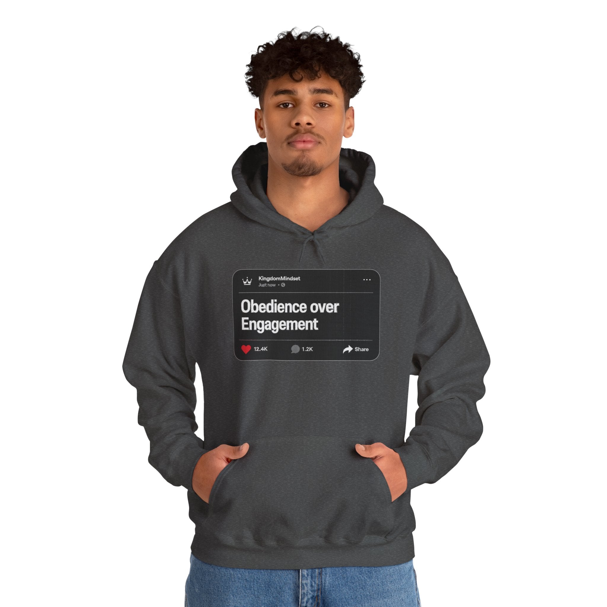 Obedience over Engagement- HOODIE (DARK MODE)