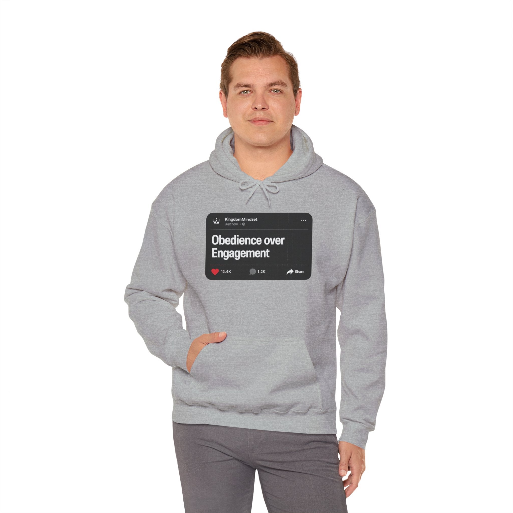 Obedience over Engagement- HOODIE (DARK MODE)