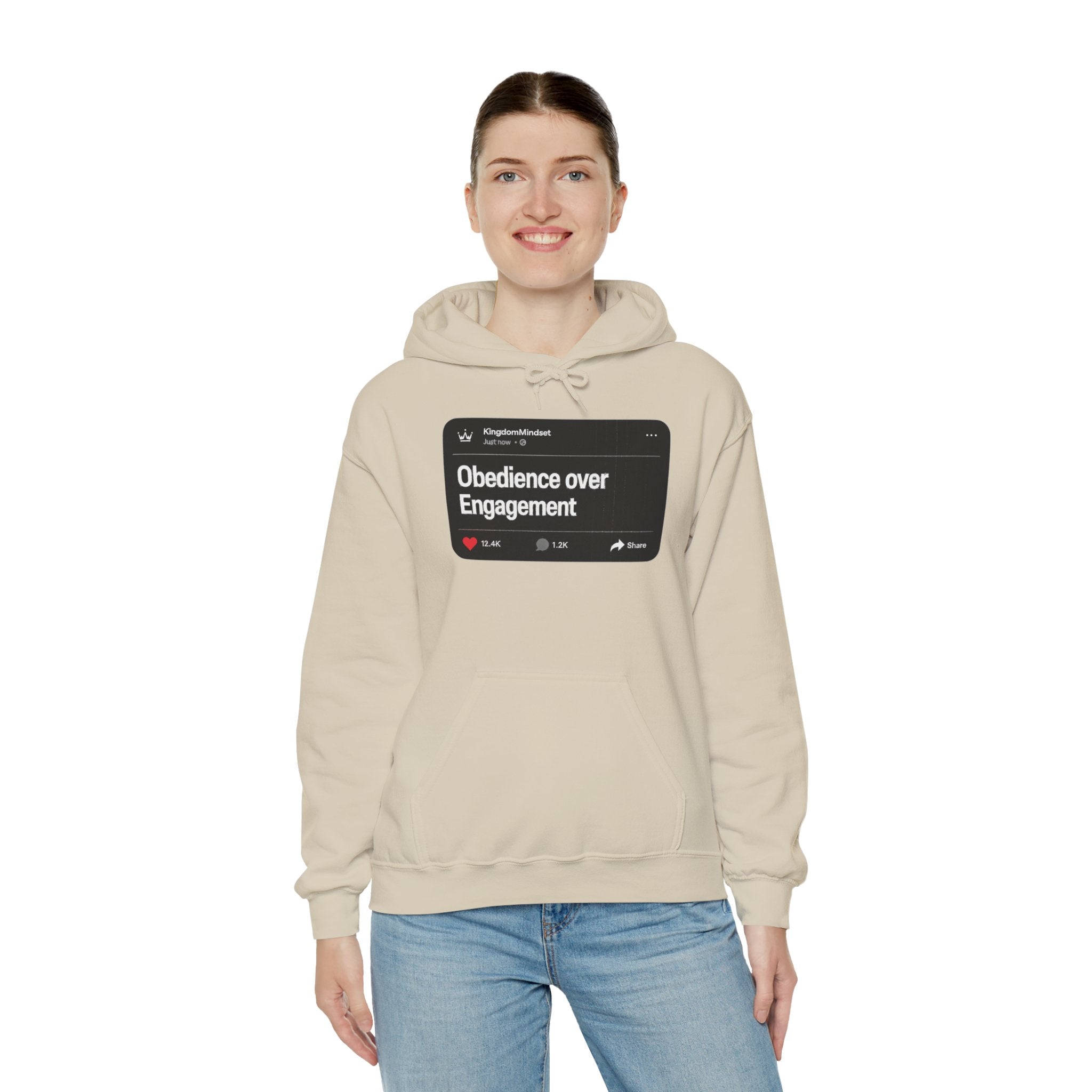 Obedience over Engagement- HOODIE (DARK MODE)