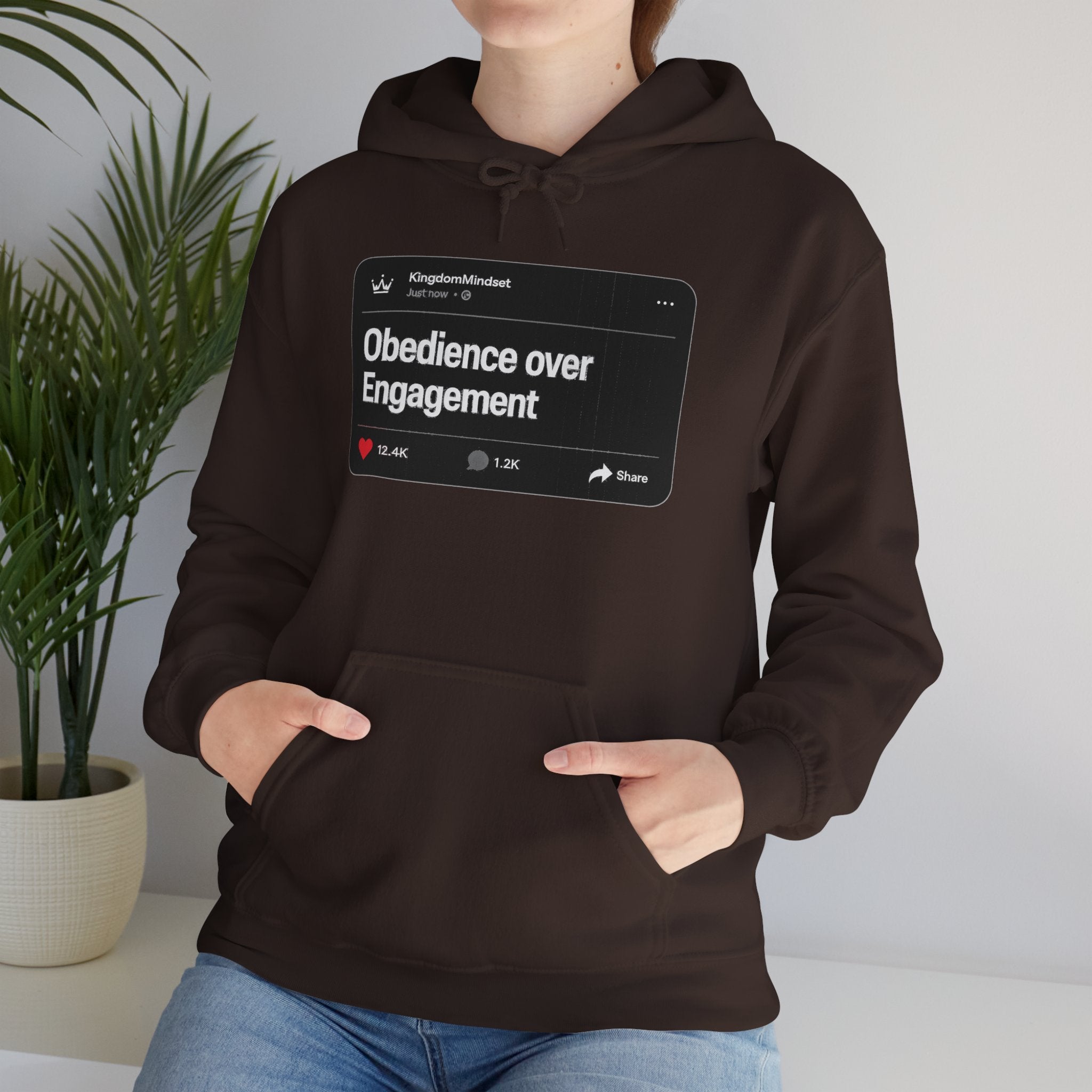 Obedience over Engagement- HOODIE (DARK MODE)