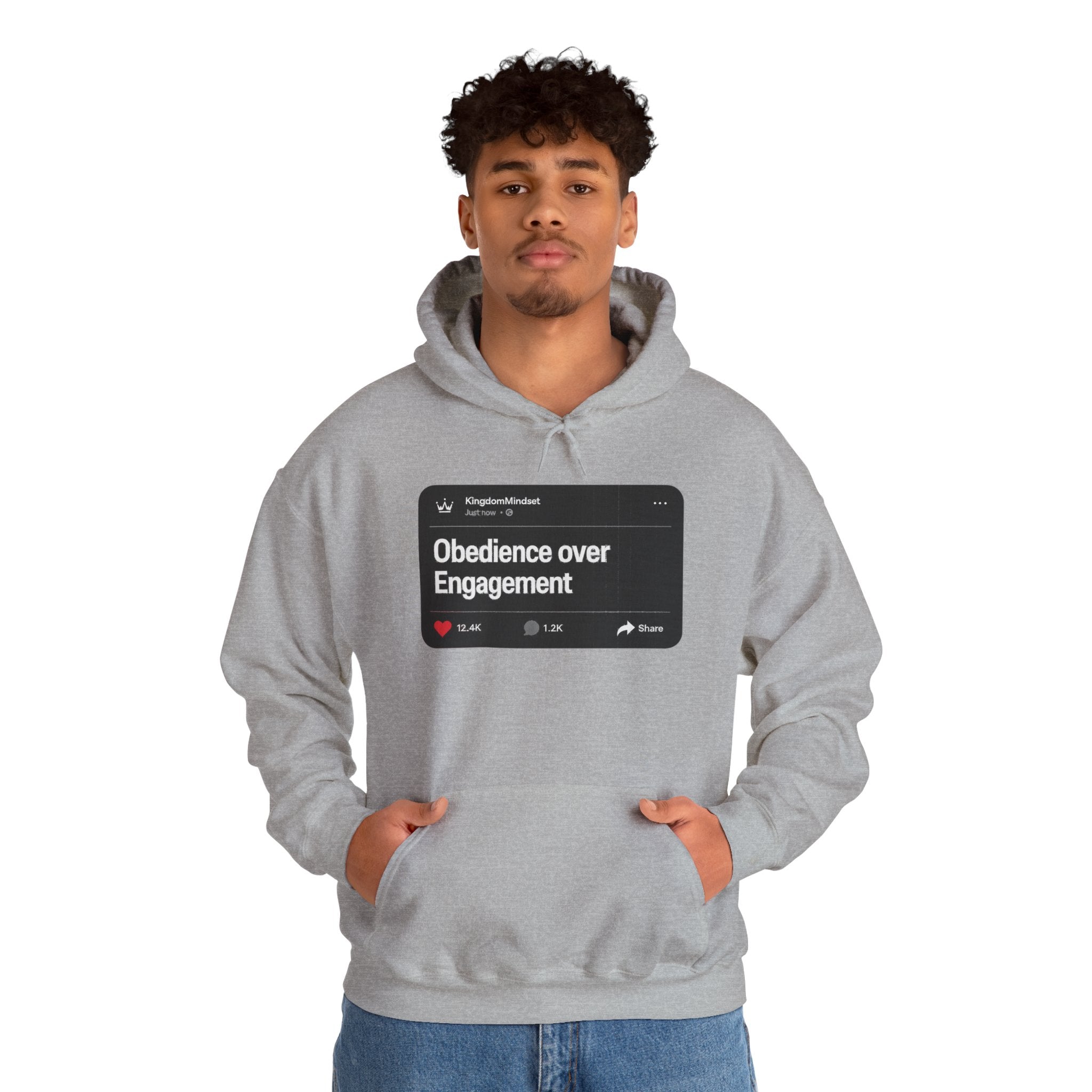Obedience over Engagement- HOODIE (DARK MODE)