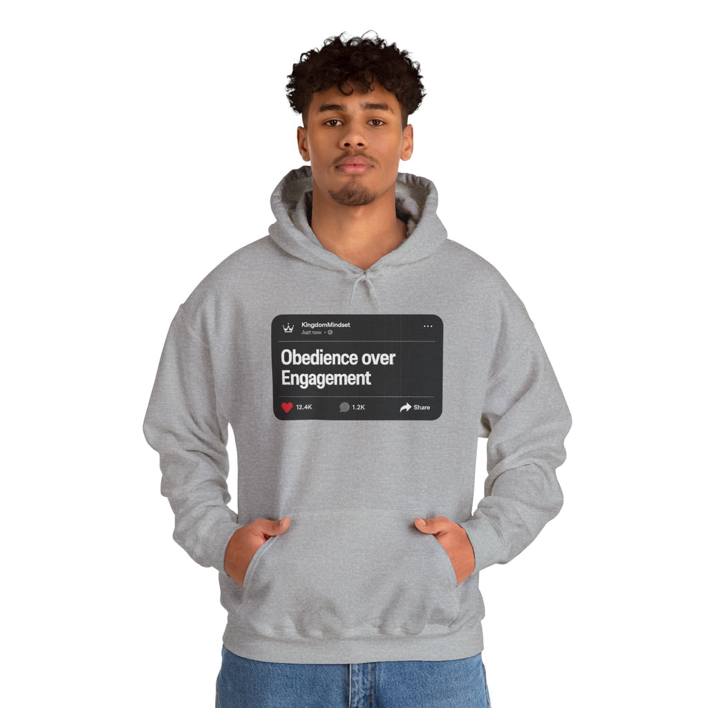Obedience over Engagement- HOODIE (DARK MODE)