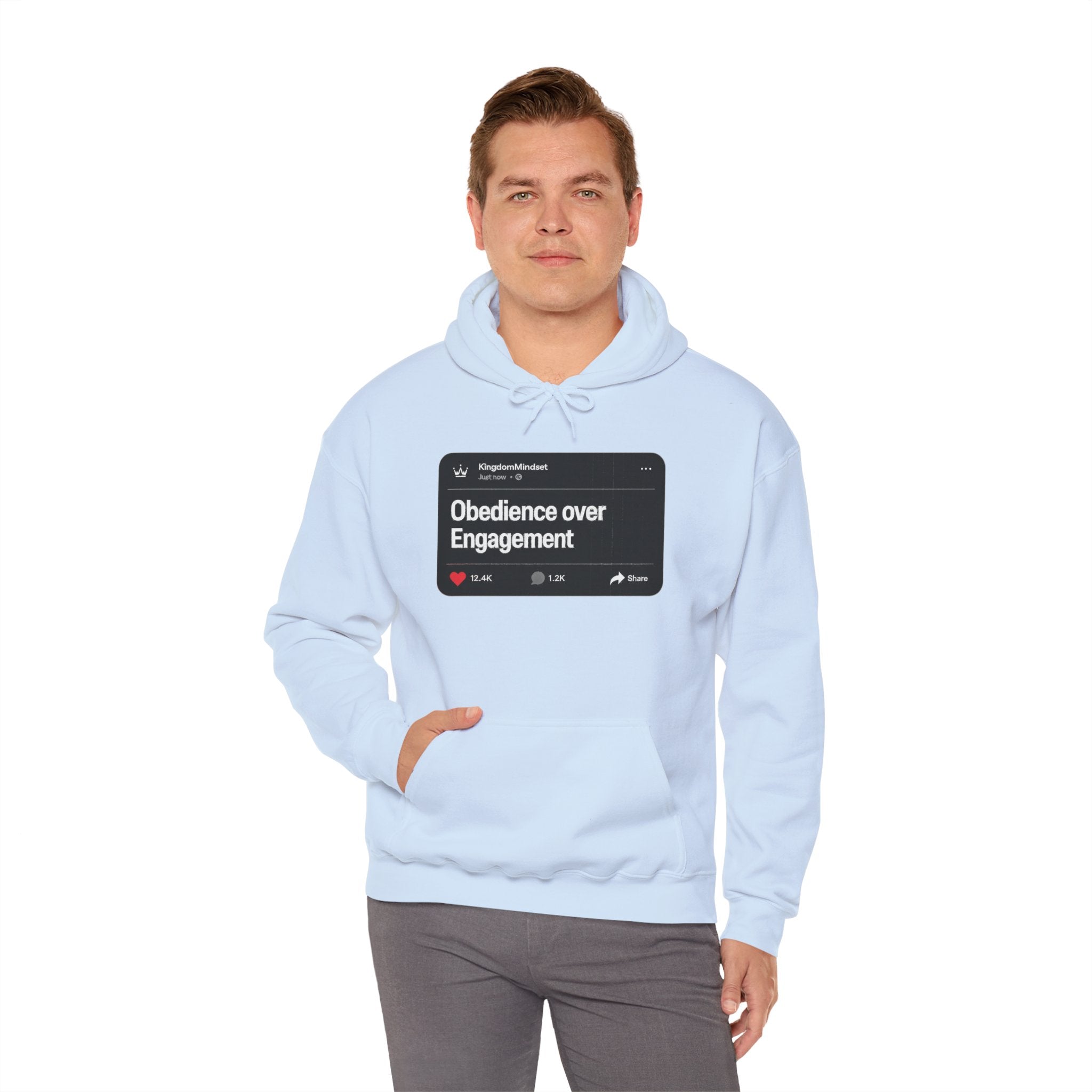 Obedience over Engagement- HOODIE (DARK MODE)