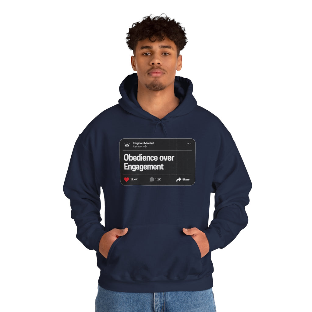 Obedience over Engagement- HOODIE (DARK MODE)