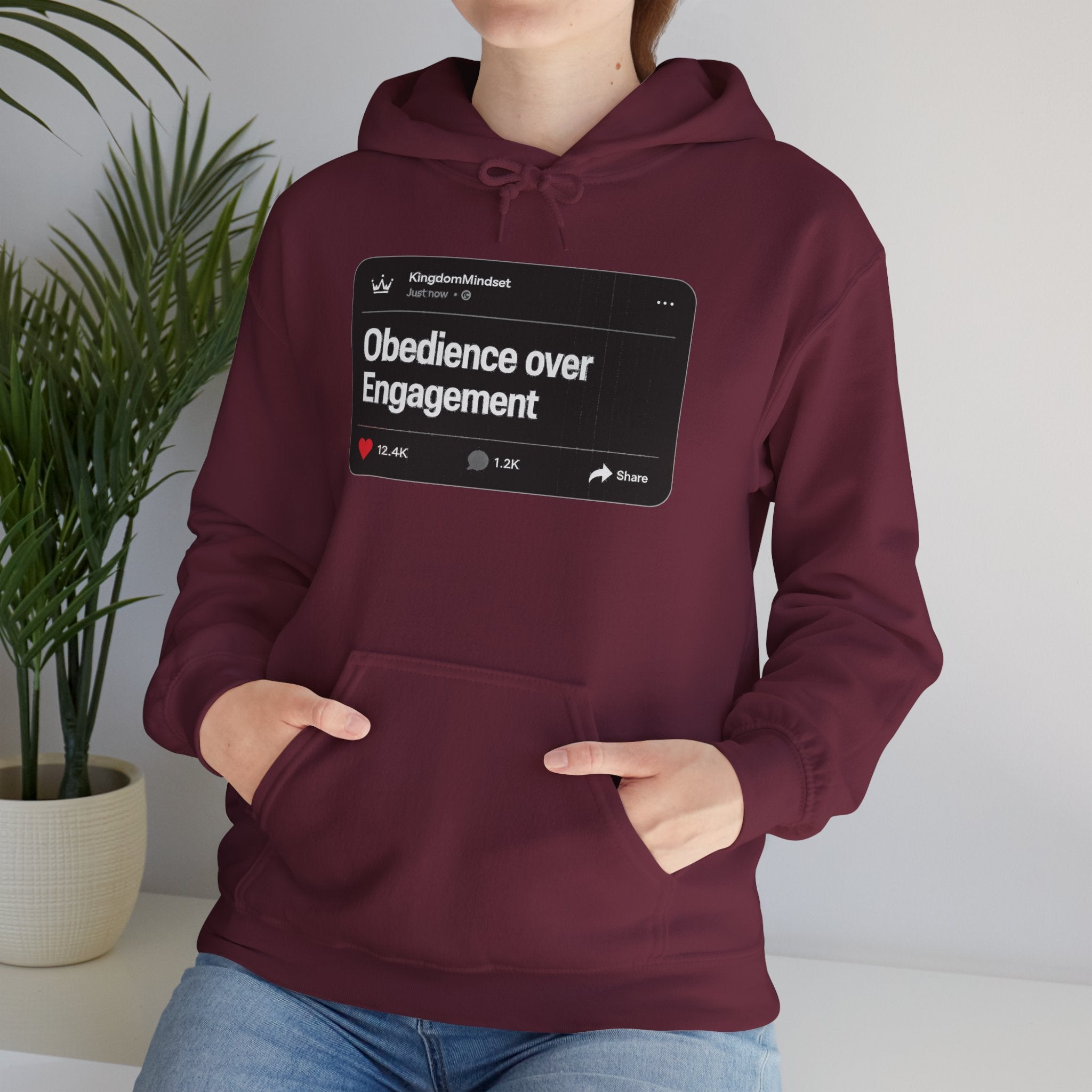 Obedience over Engagement- HOODIE (DARK MODE)